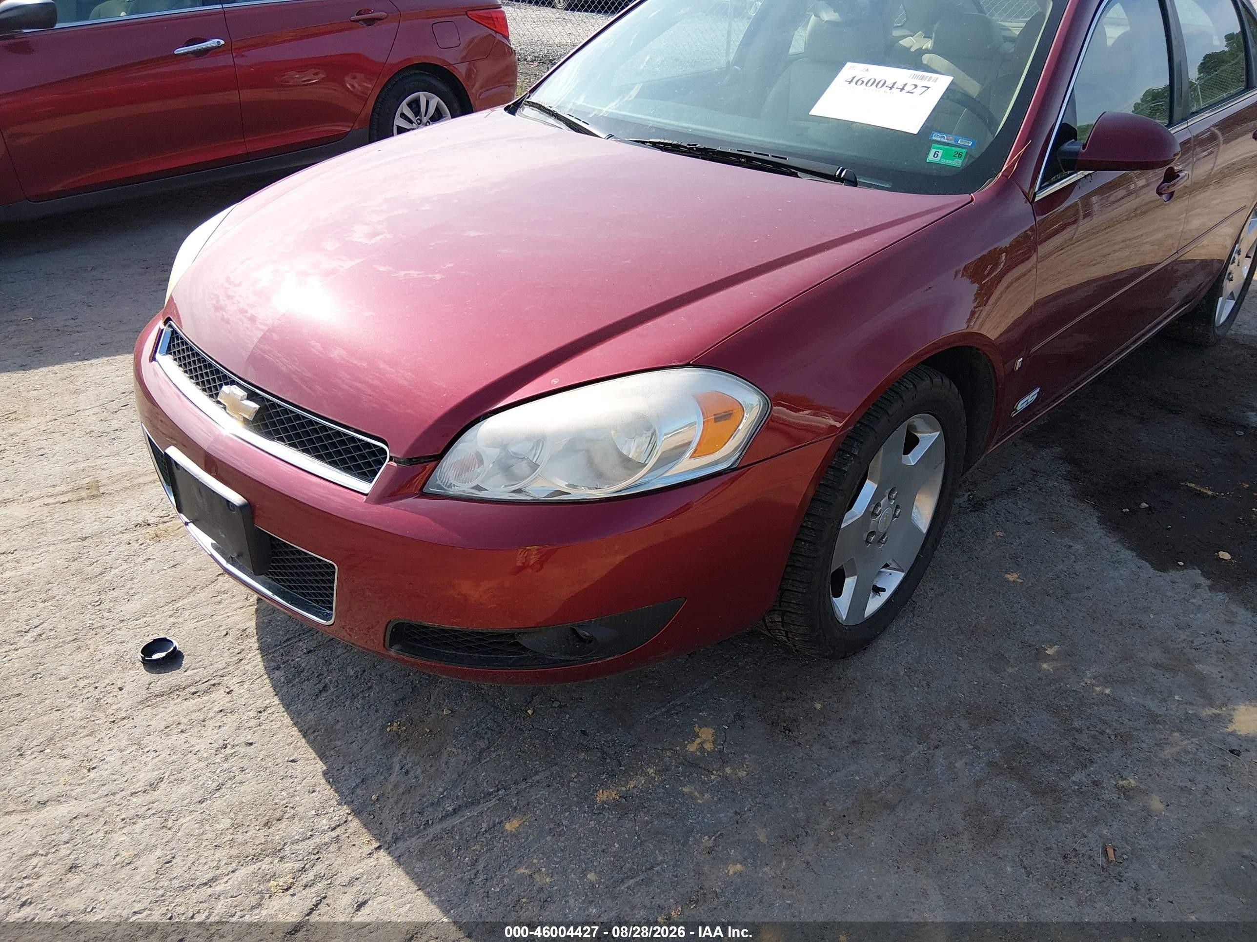 2007 Chevrolet Impala Ss Burgundy vin: 2G1WD58CX79326357