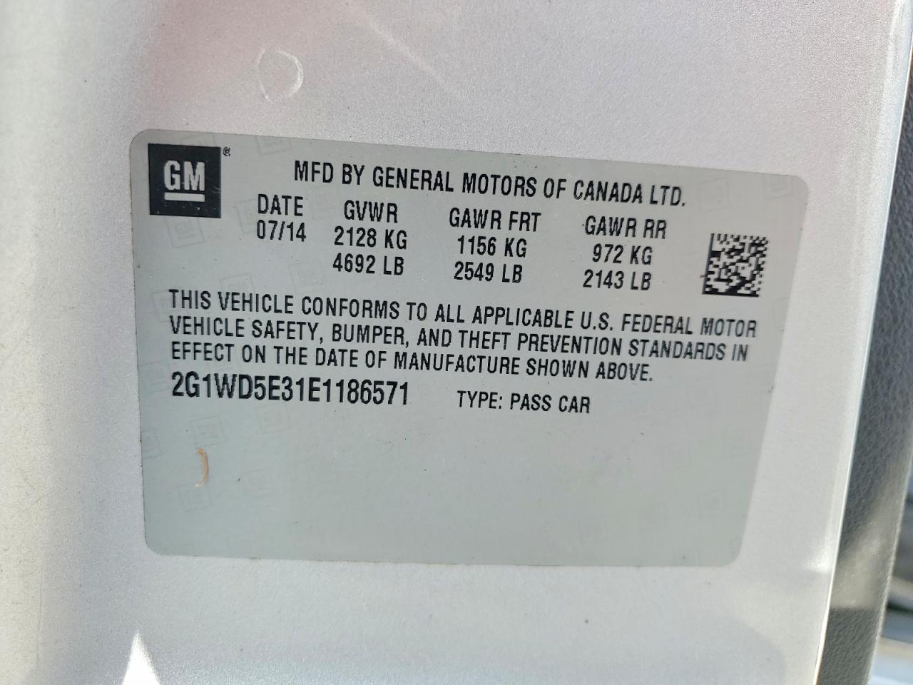 2014 Chevrolet Impala Limited Police Silver vin: 2G1WD5E31E1186571