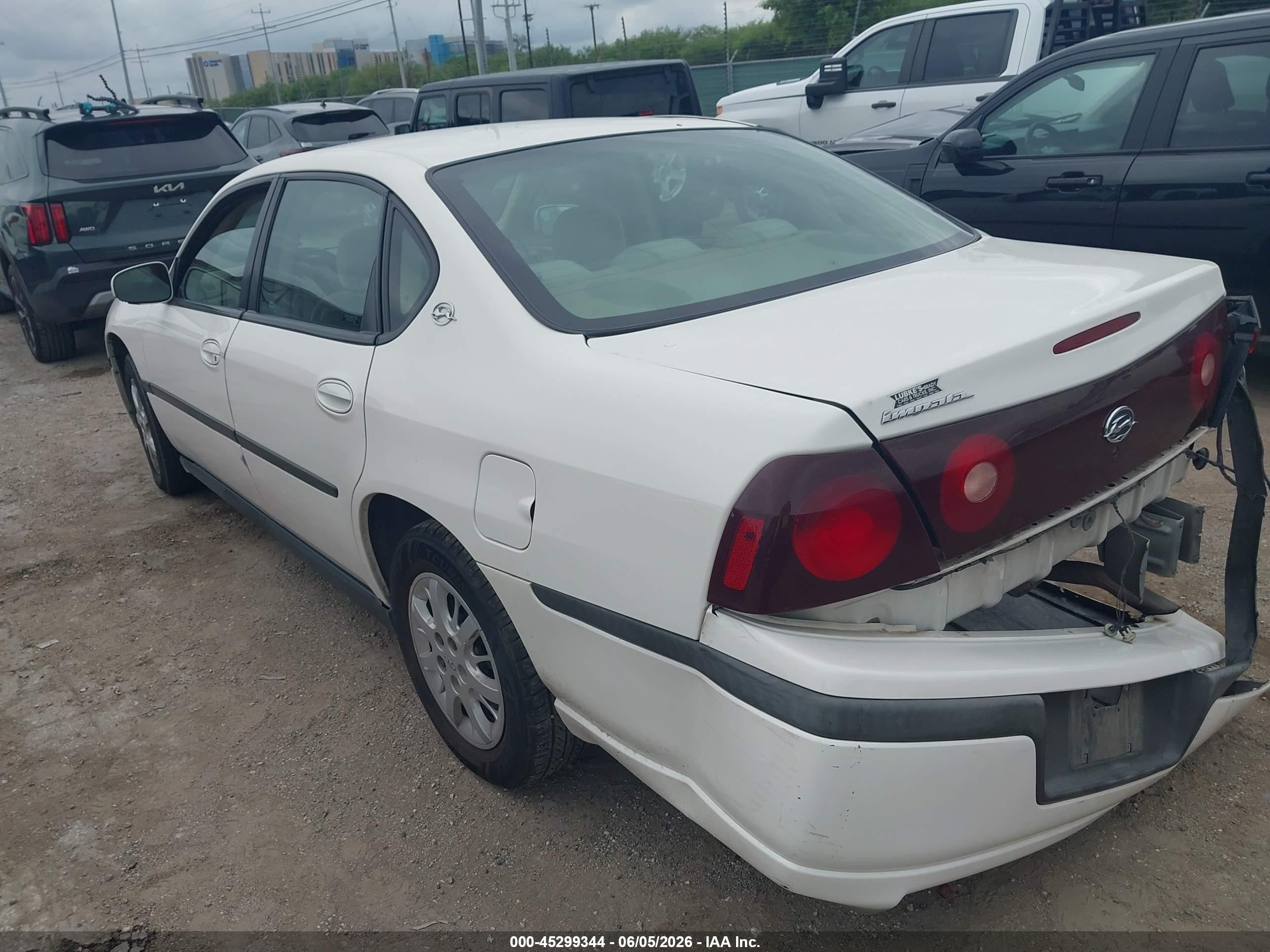 2001 Chevrolet Impala   White vin: 2G1WF52E119278341