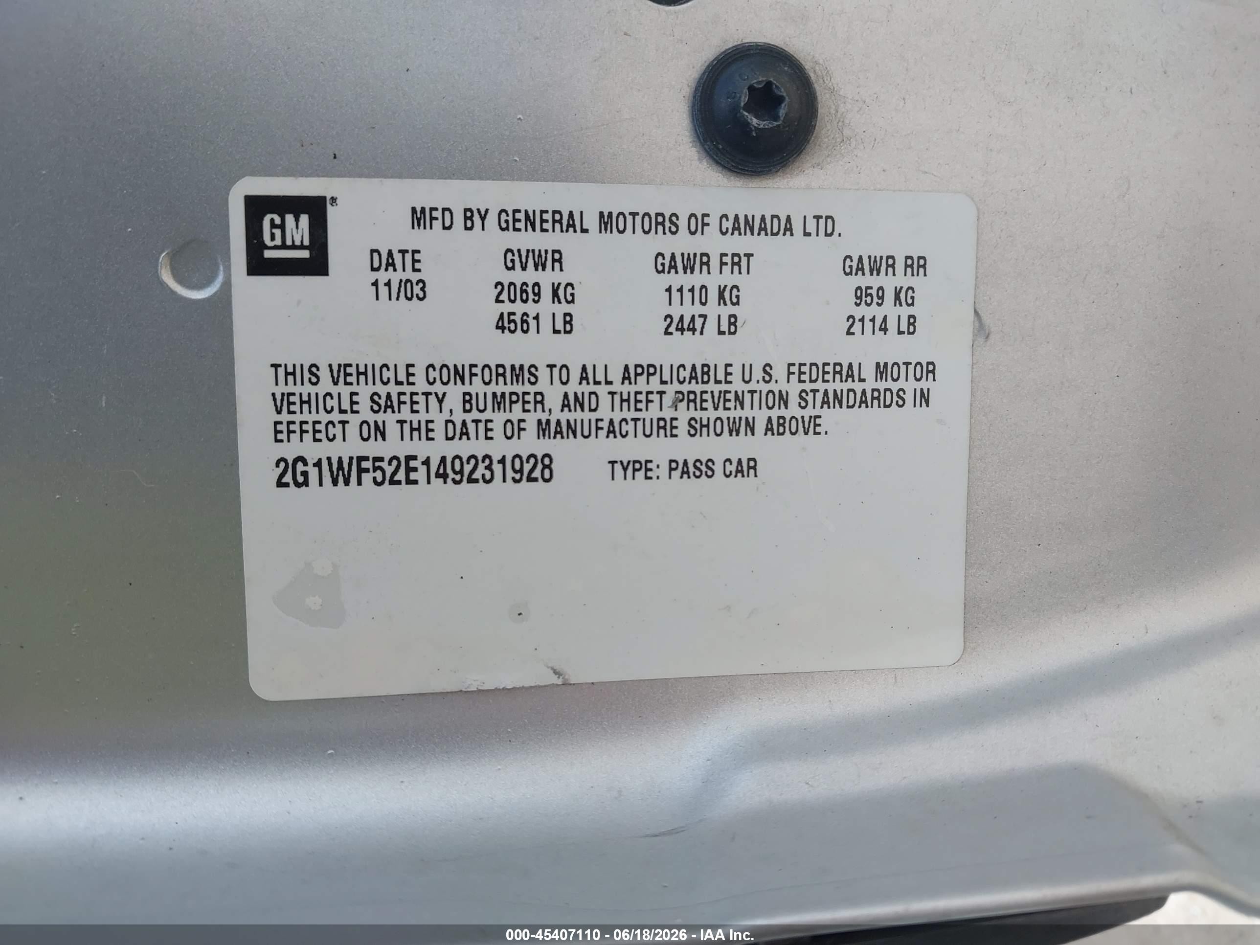 2004 Chevrolet Impala   Silver vin: 2G1WF52E149231928