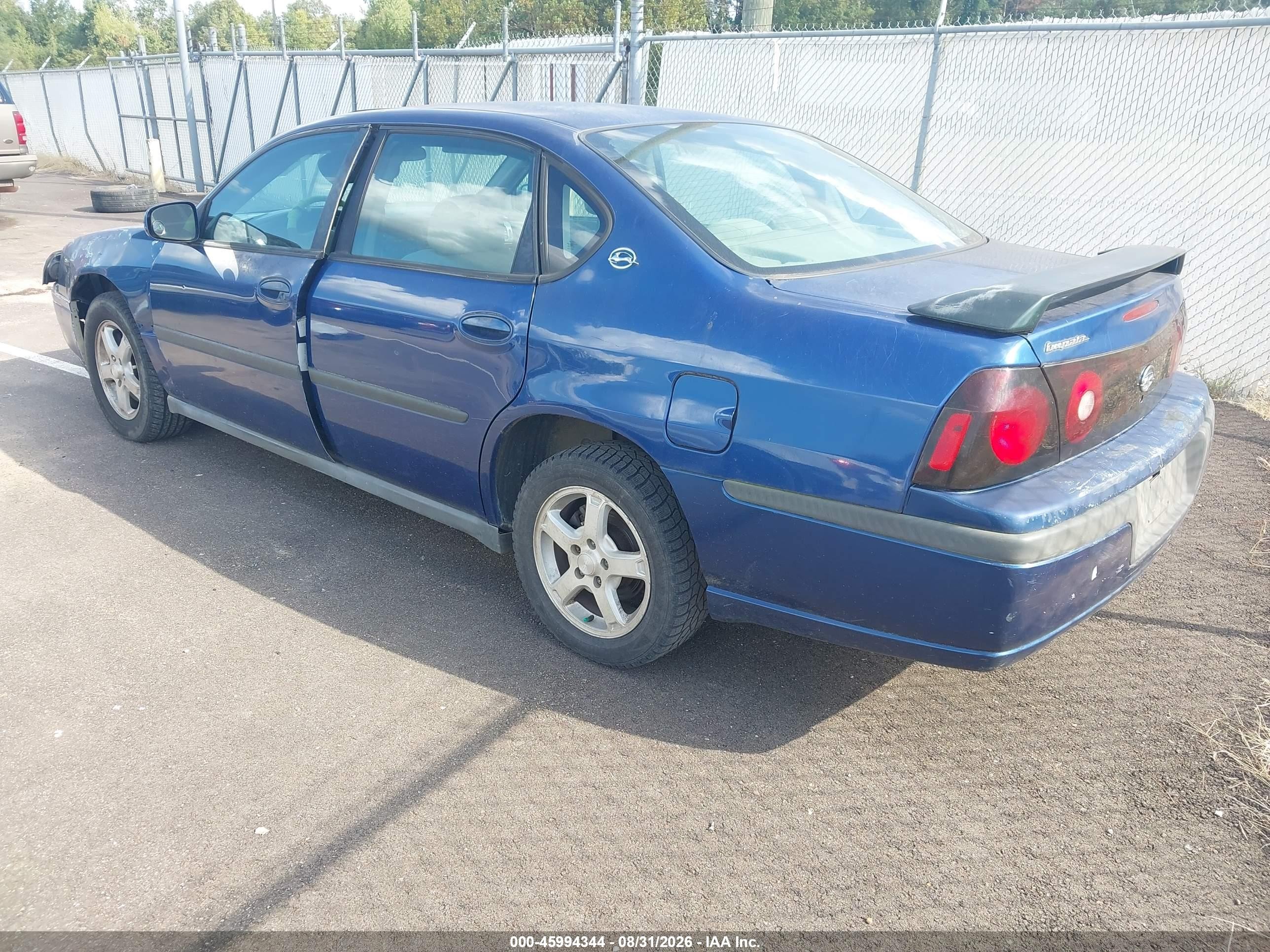 2005 Chevrolet Impala   Blue vin: 2G1WF52E159261187