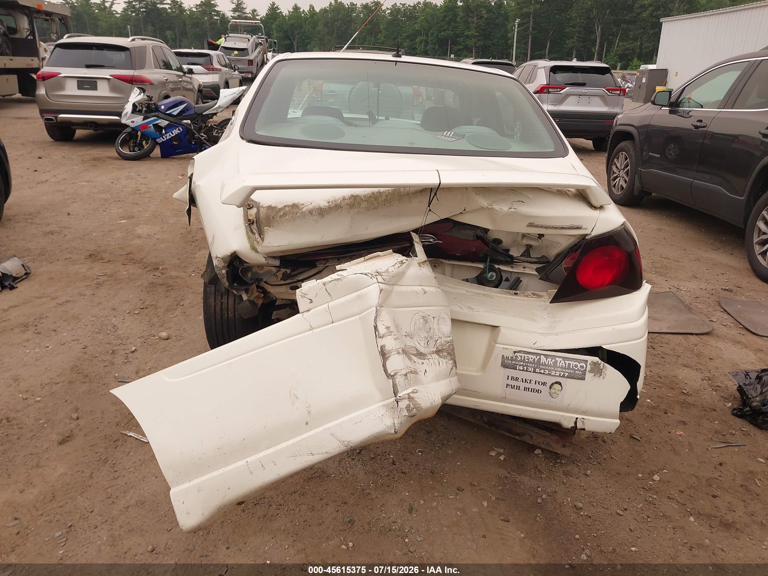 2005 Chevrolet Impala   White vin: 2G1WF52E359333295