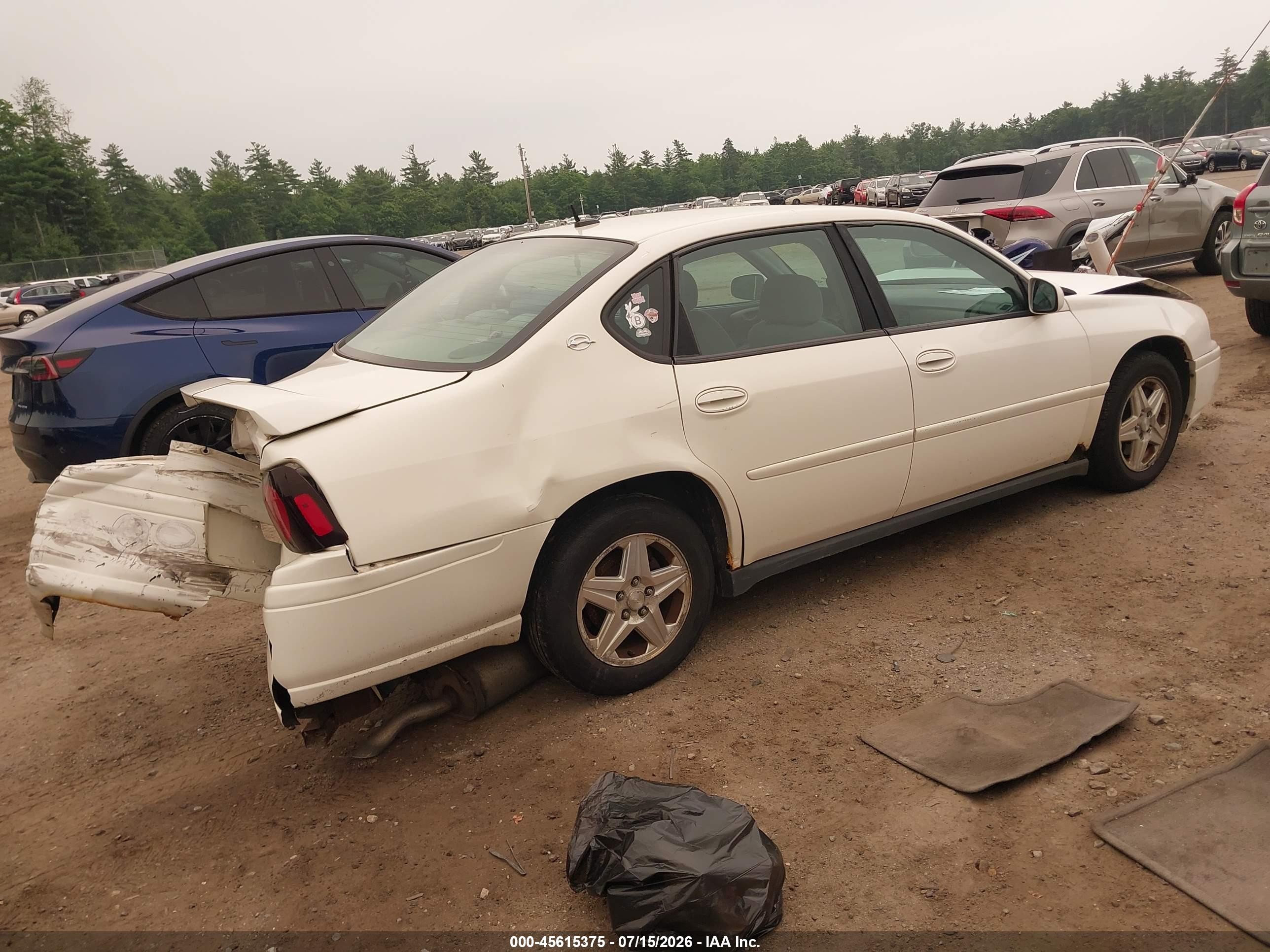 2005 Chevrolet Impala   White vin: 2G1WF52E359333295