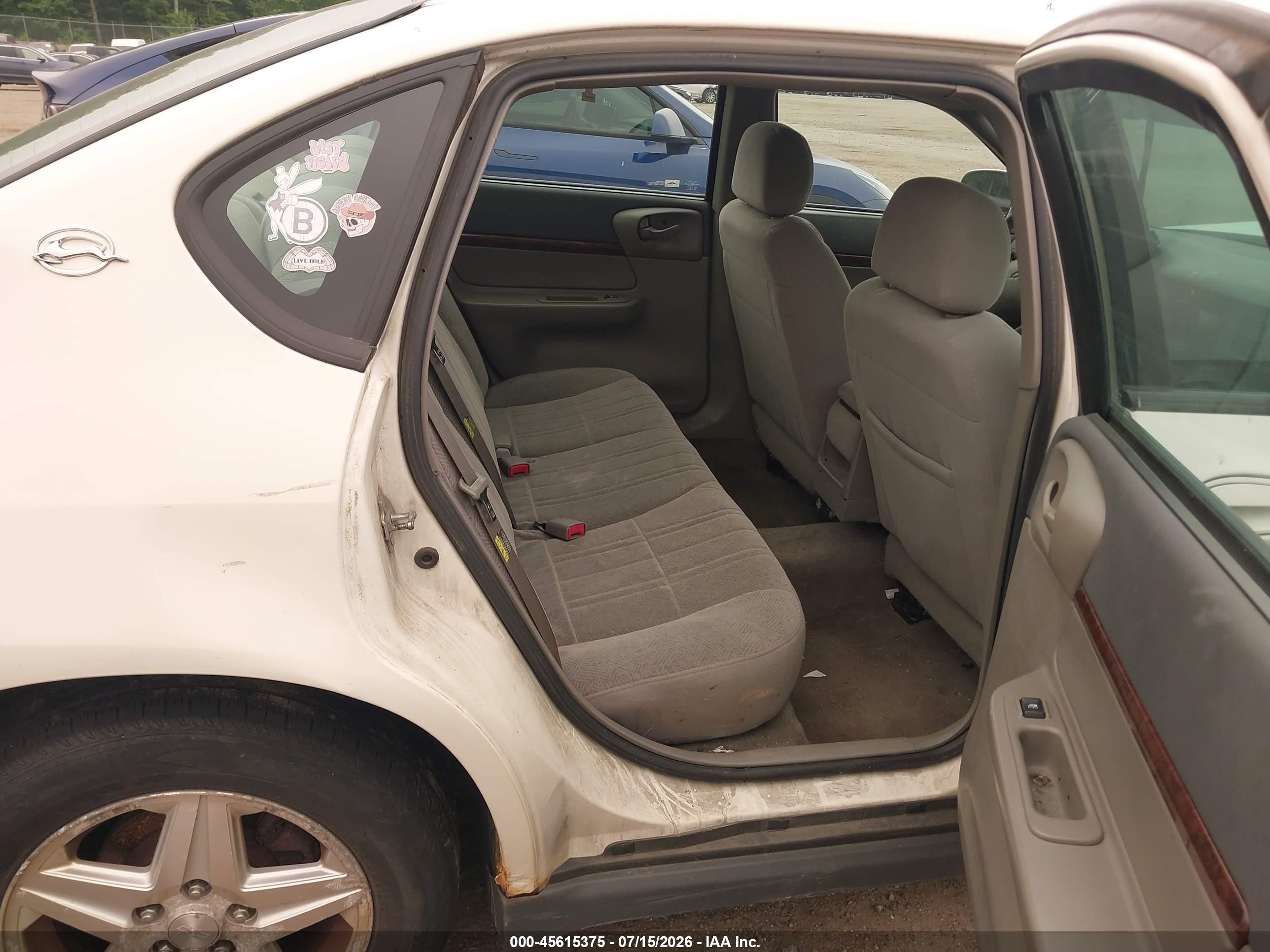 2005 Chevrolet Impala   White vin: 2G1WF52E359333295