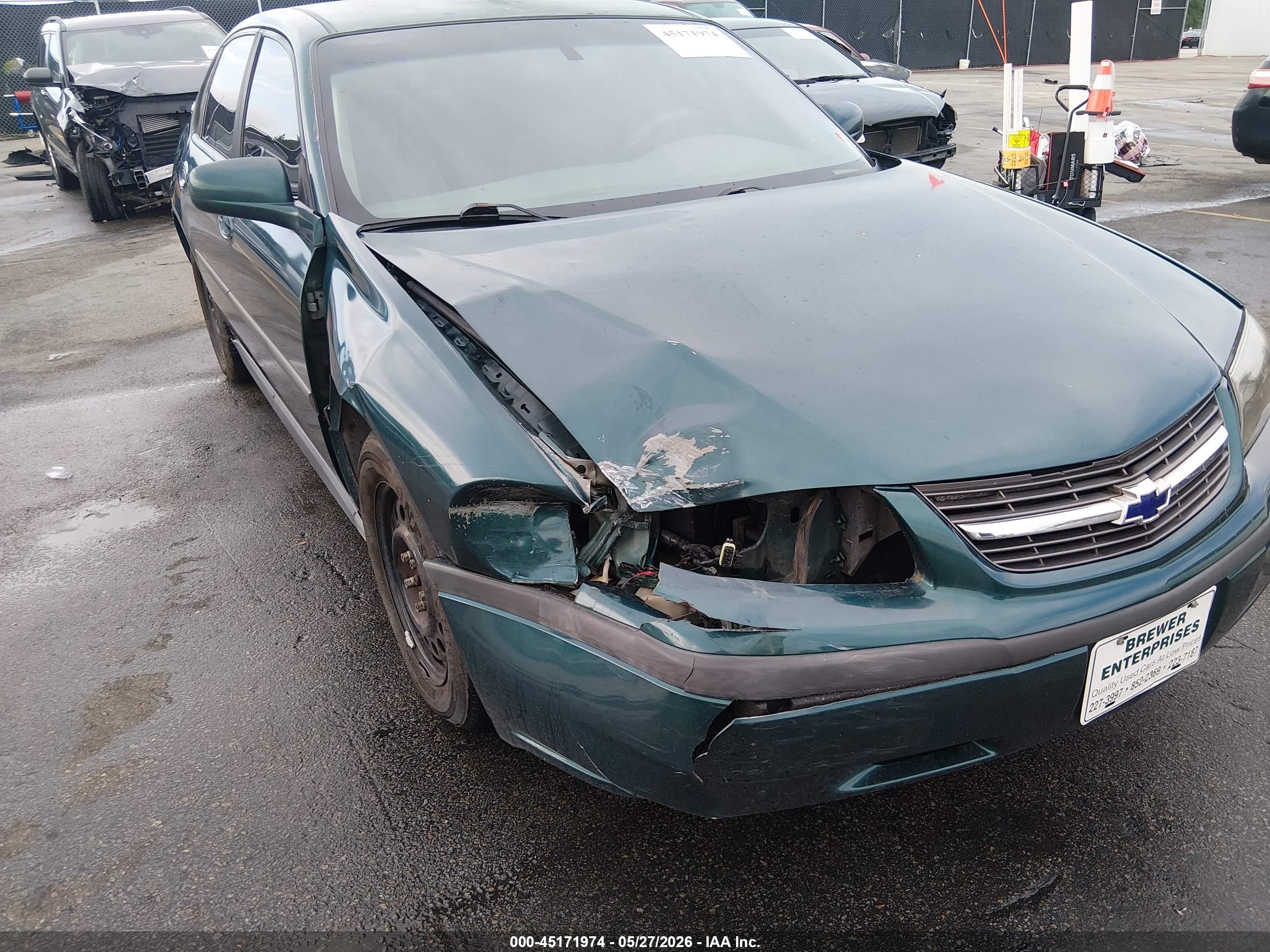 2000 Chevrolet Impala   Зеленый vin: 2G1WF52E3Y9149401