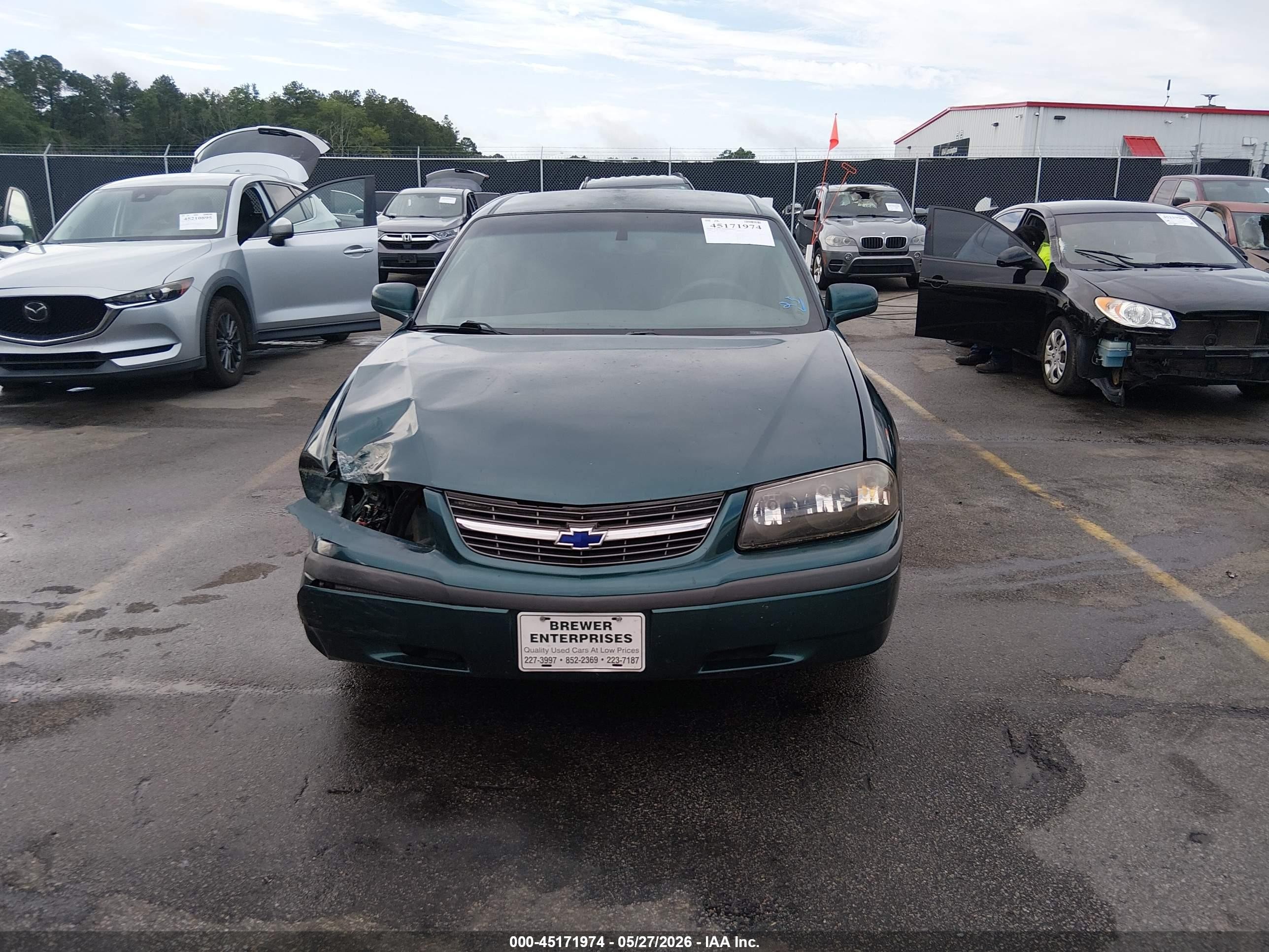 2000 Chevrolet Impala   Зеленый vin: 2G1WF52E3Y9149401