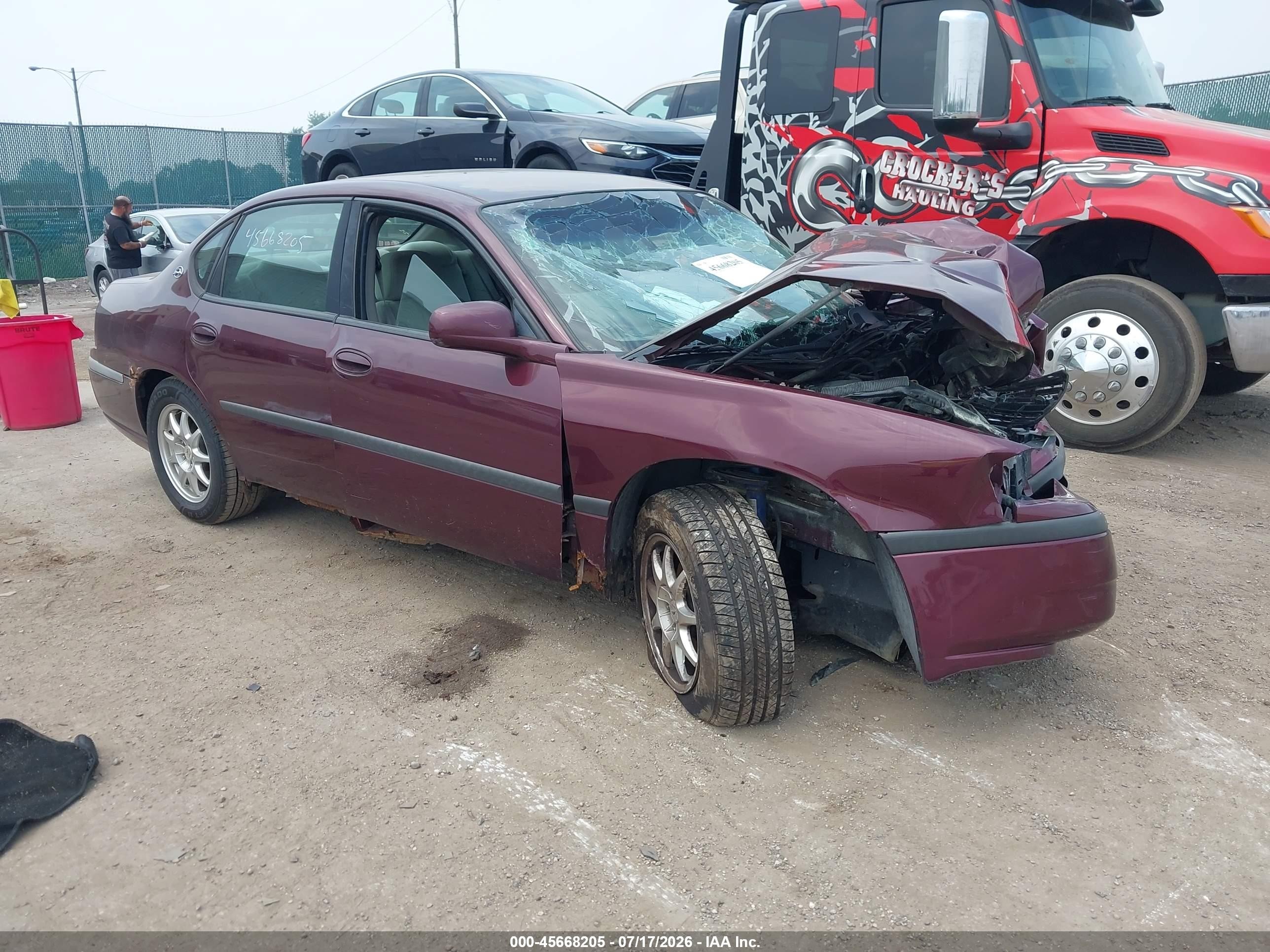 2004 Chevrolet Impala   Burgundy vin: 2G1WF52E449280430