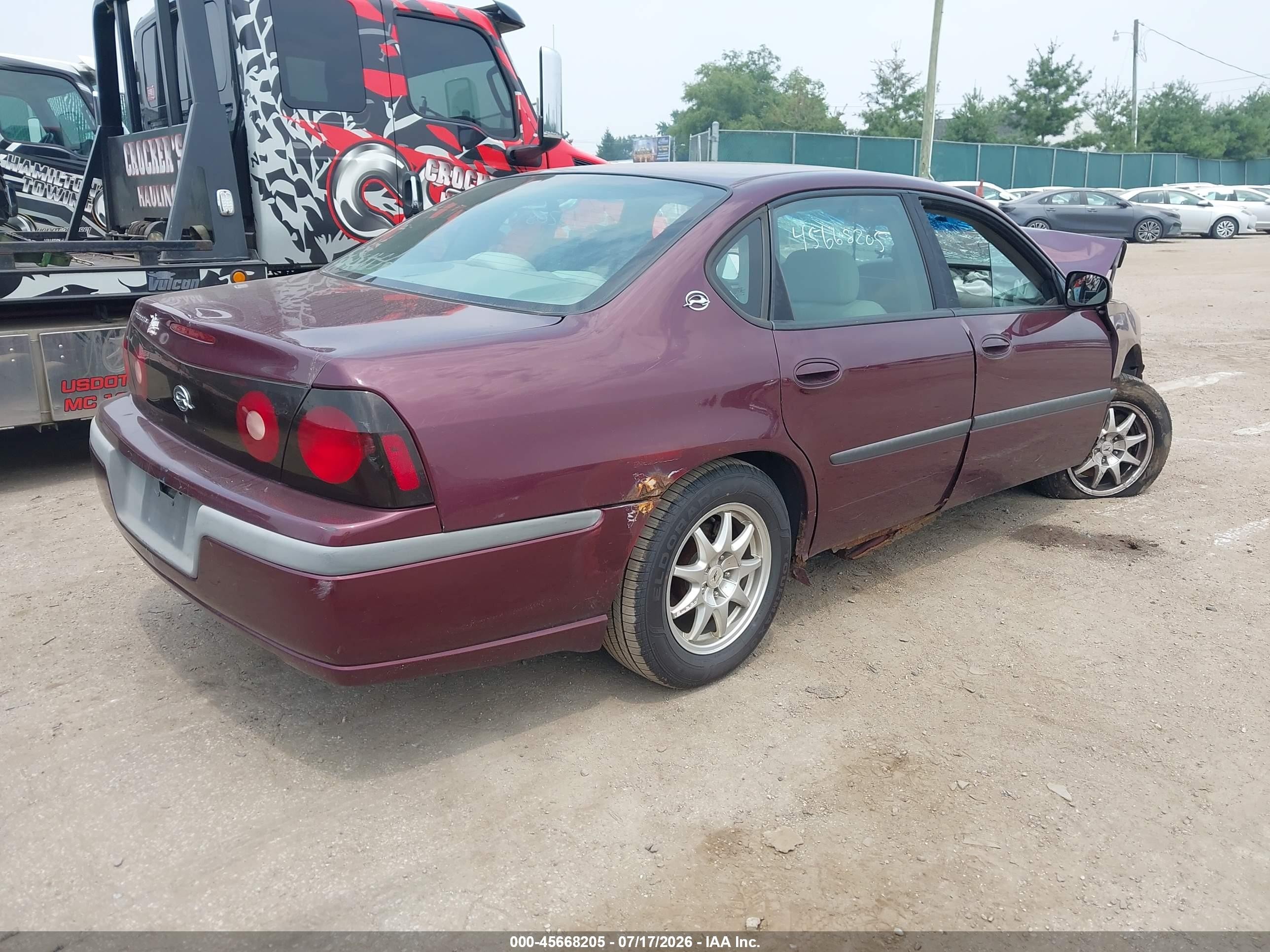 2004 Chevrolet Impala   Burgundy vin: 2G1WF52E449280430