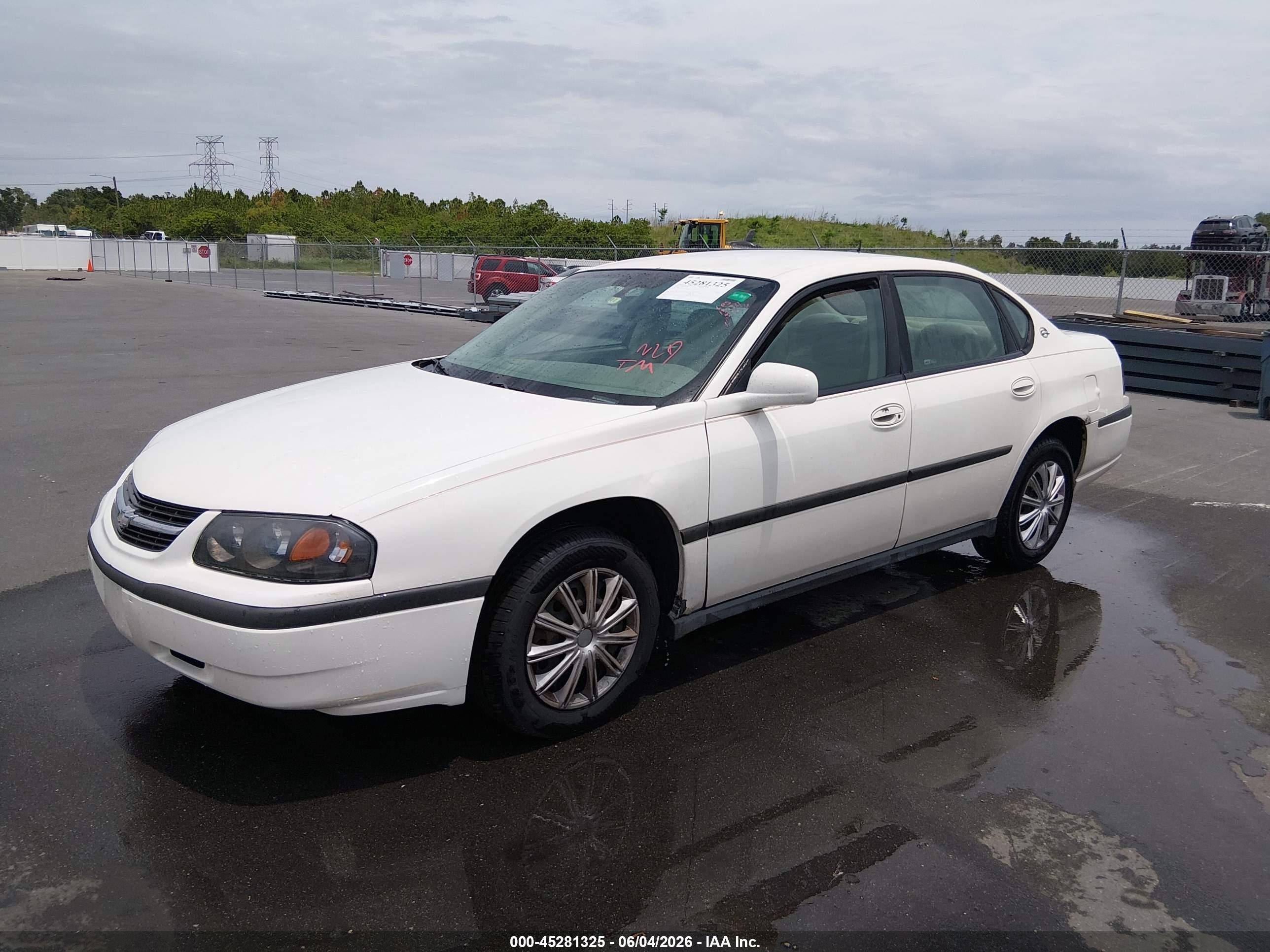2005 Chevrolet Impala   White vin: 2G1WF52E459130321