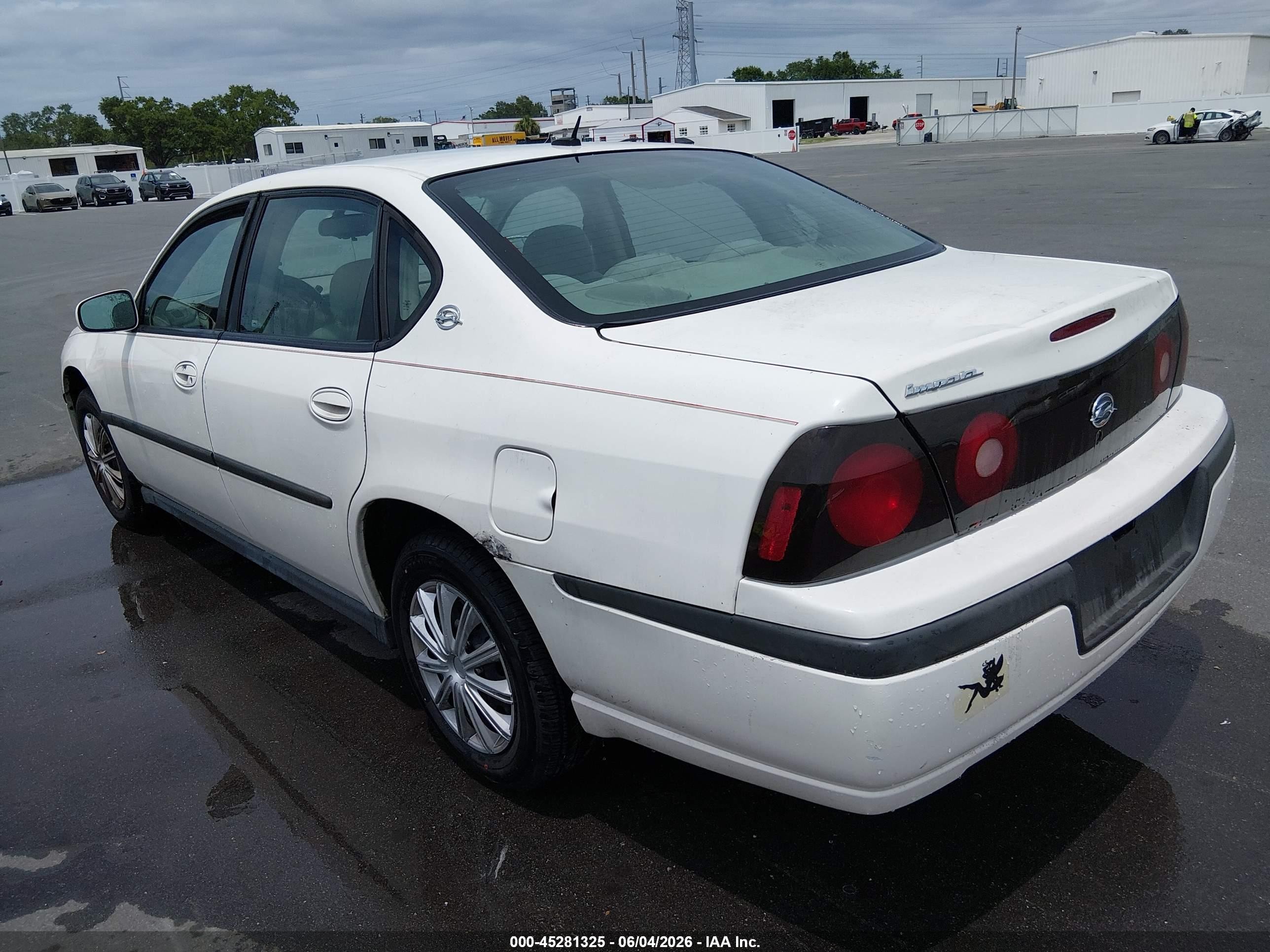 2005 Chevrolet Impala   White vin: 2G1WF52E459130321