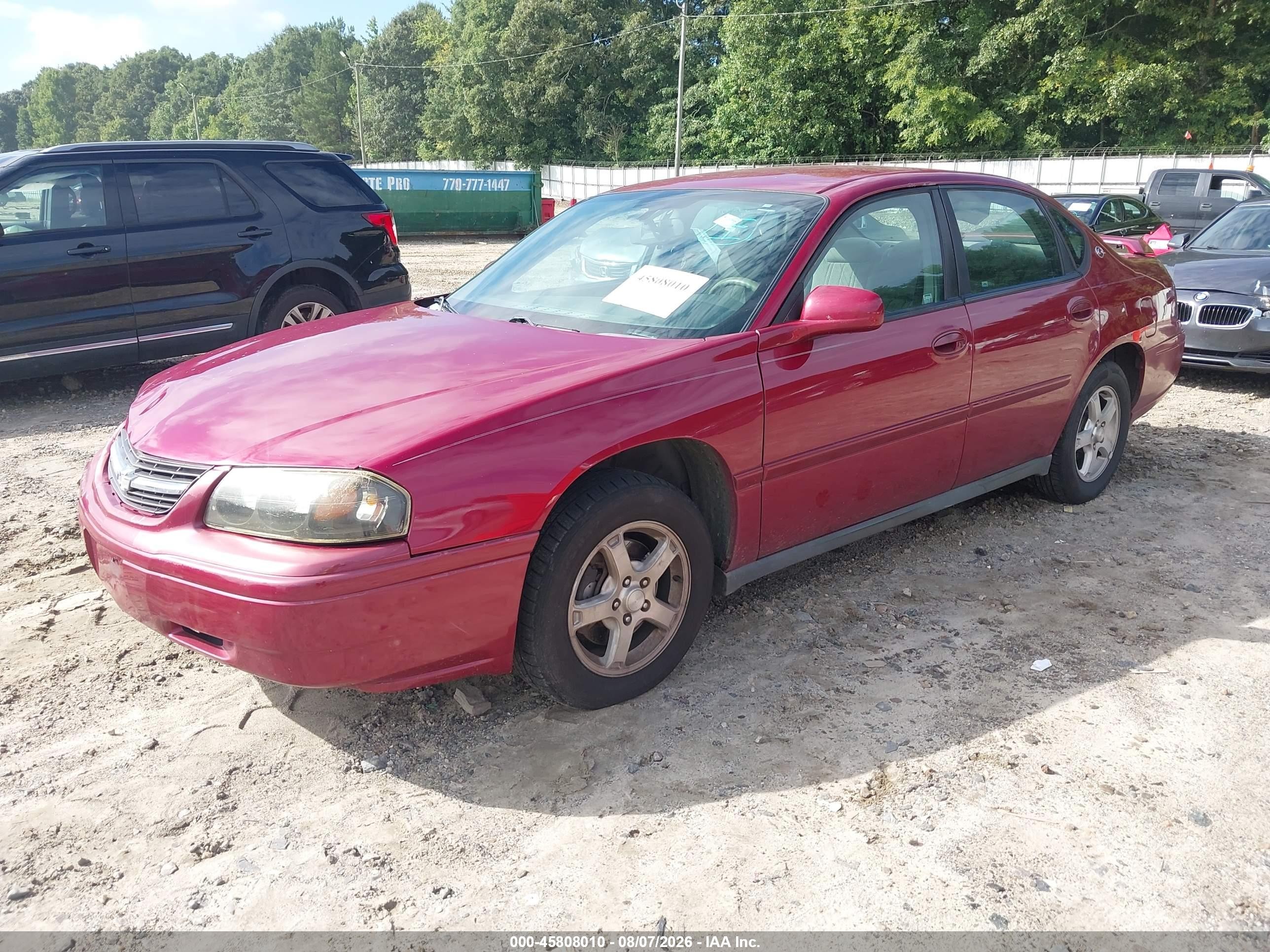 2005 Chevrolet Impala   Maroon vin: 2G1WF52E459327926