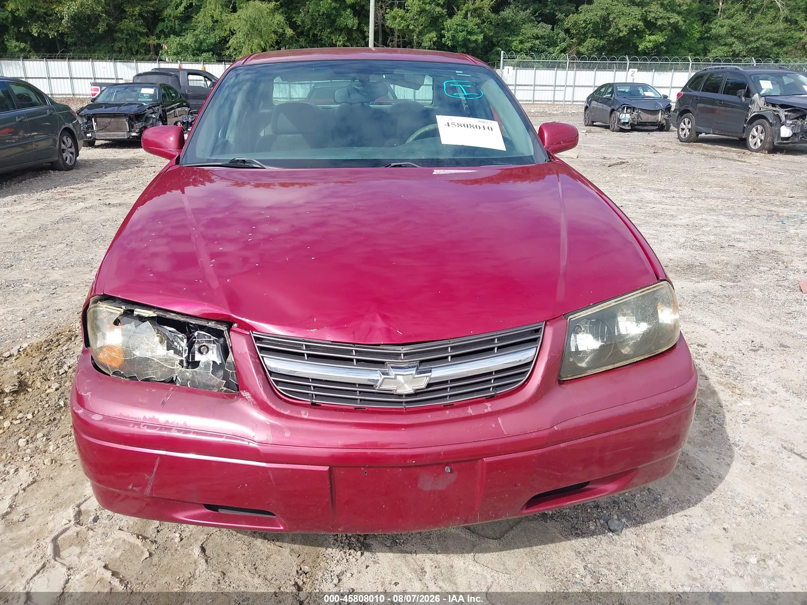 2005 Chevrolet Impala   Maroon vin: 2G1WF52E459327926