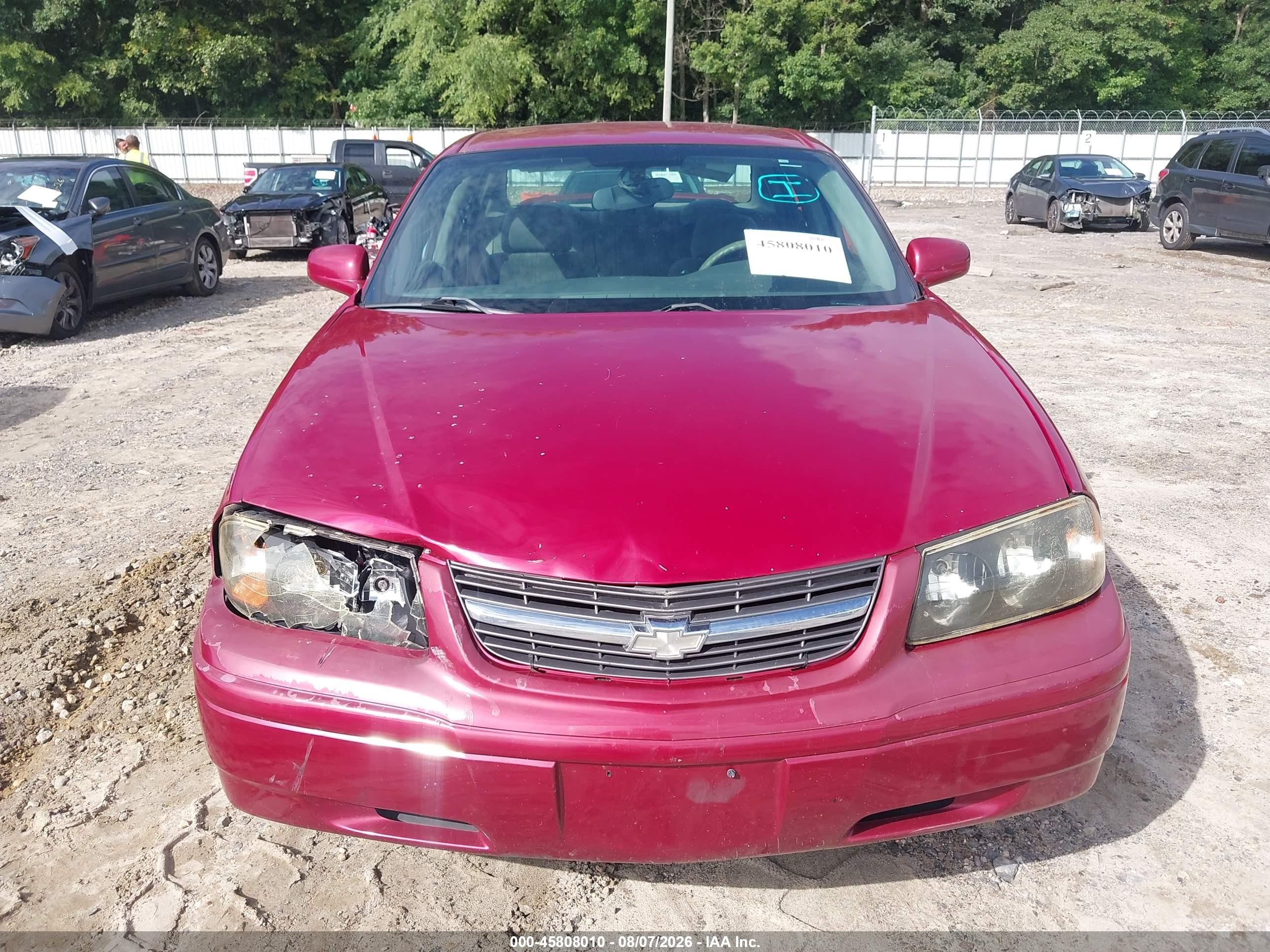 2005 Chevrolet Impala   Maroon vin: 2G1WF52E459327926