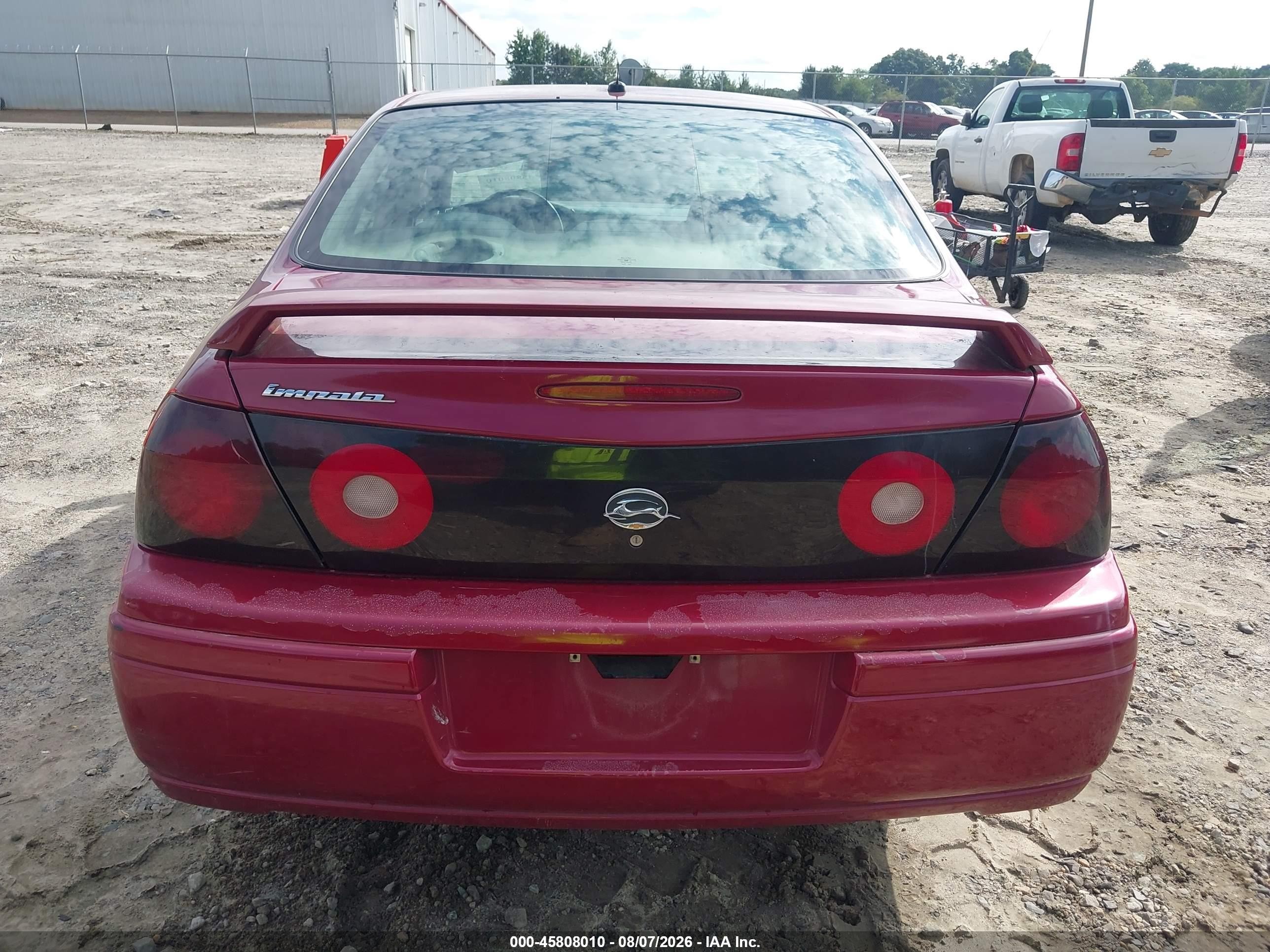 2005 Chevrolet Impala   Maroon vin: 2G1WF52E459327926