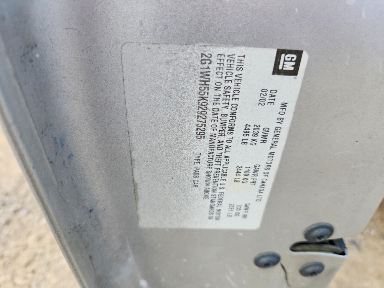 2005 Chev Impala Silver vin: 2G1WF52E459336500
