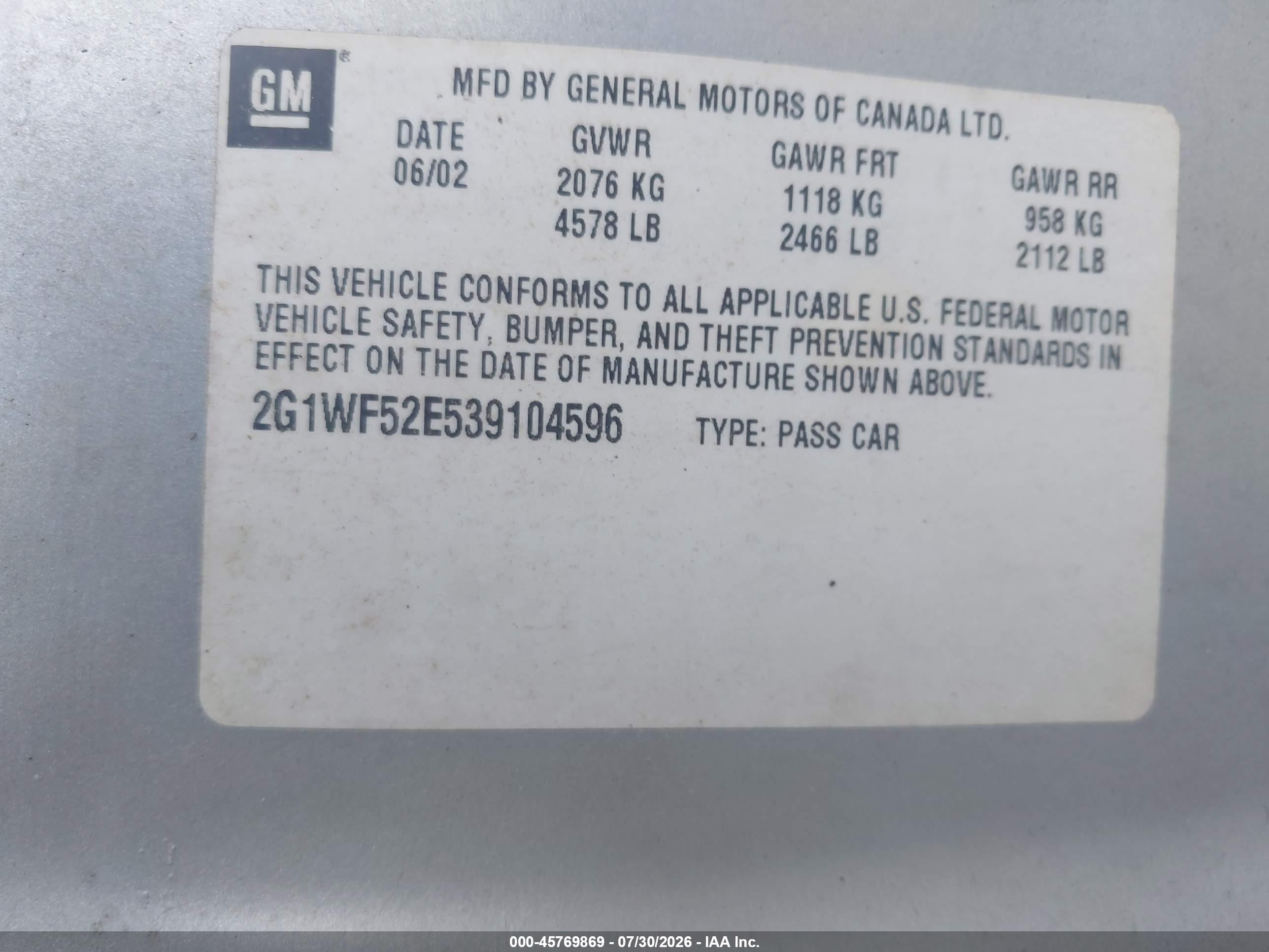 2003 Chevrolet Impala   Серебряный vin: 2G1WF52E539104596
