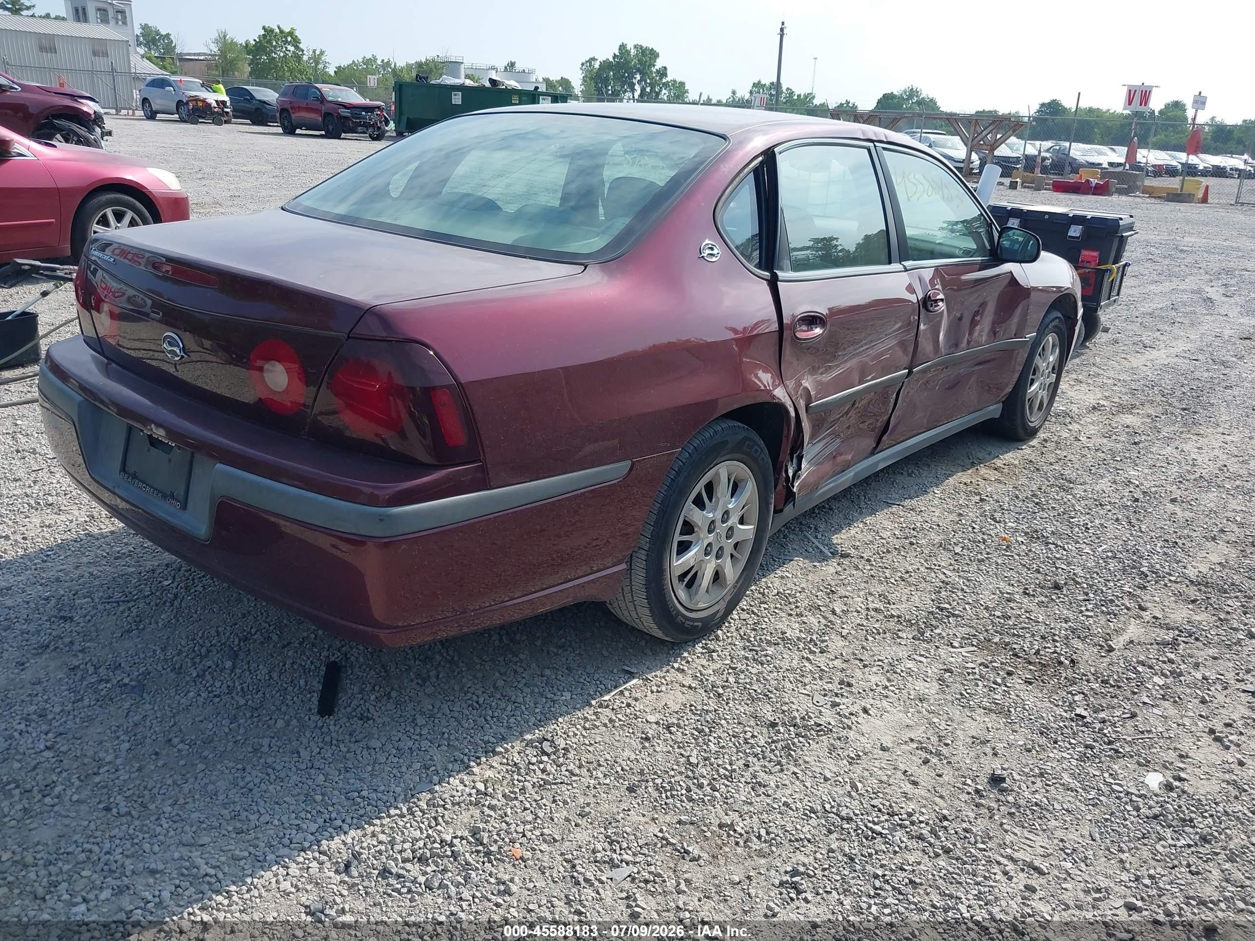 2001 Chevrolet Impala   Burgundy vin: 2G1WF52E619364552