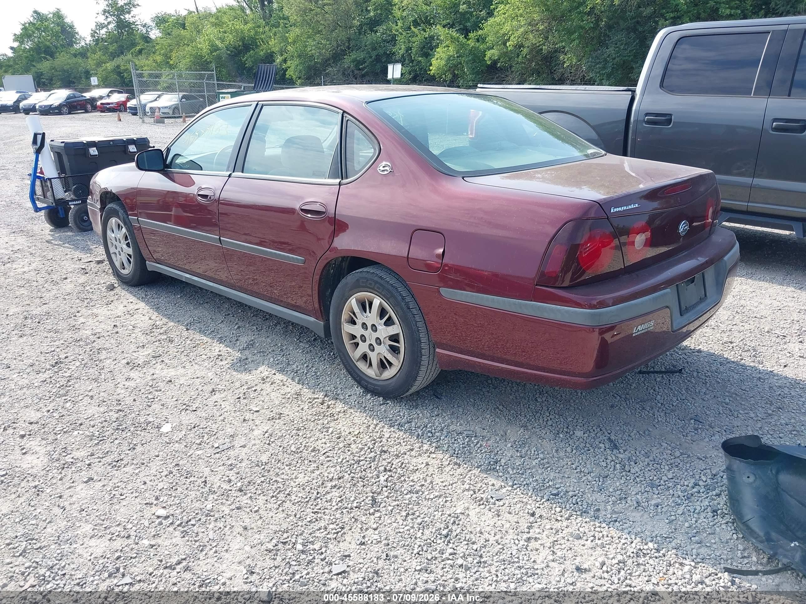 2001 Chevrolet Impala   Burgundy vin: 2G1WF52E619364552