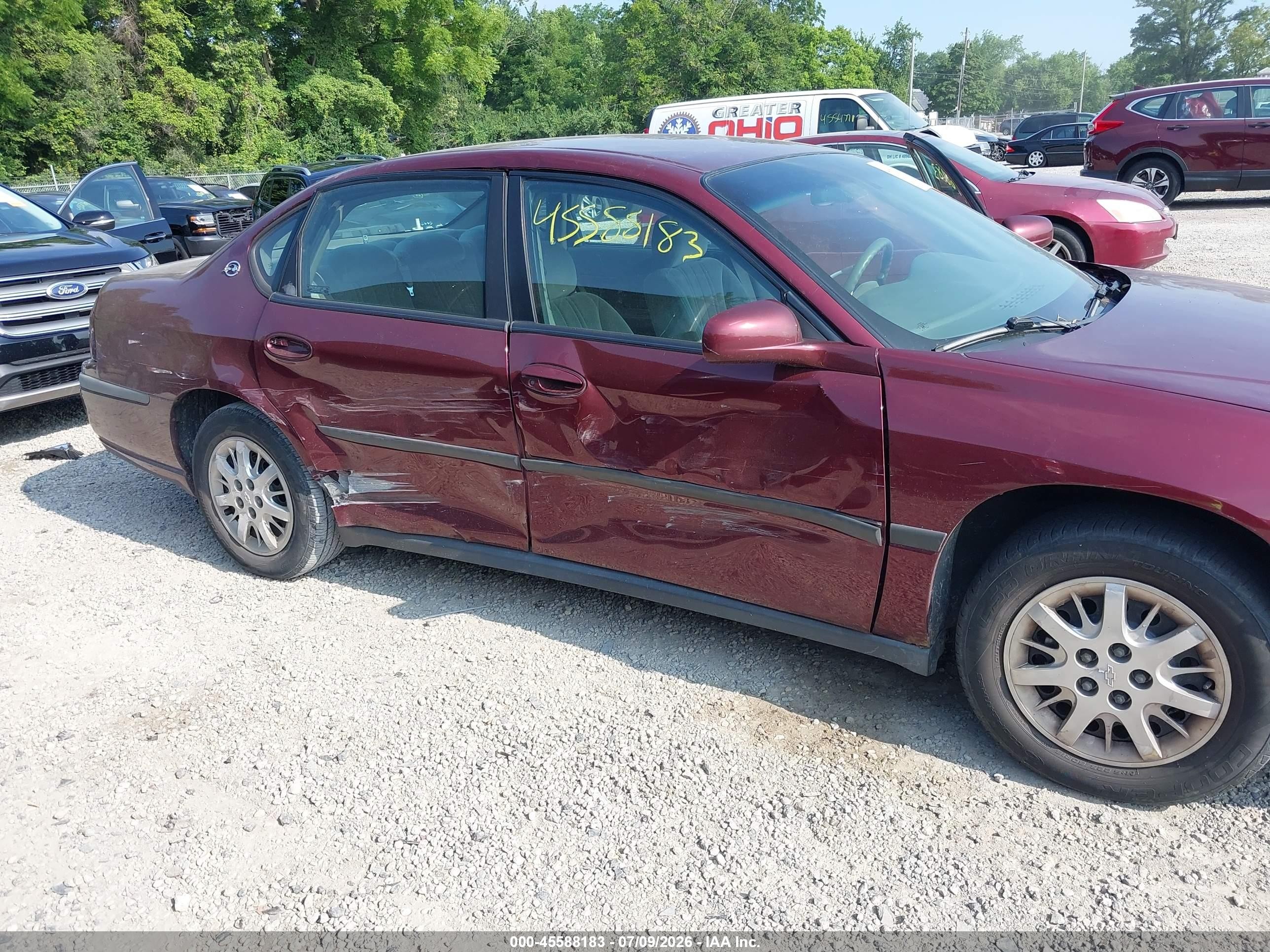2001 Chevrolet Impala   Burgundy vin: 2G1WF52E619364552