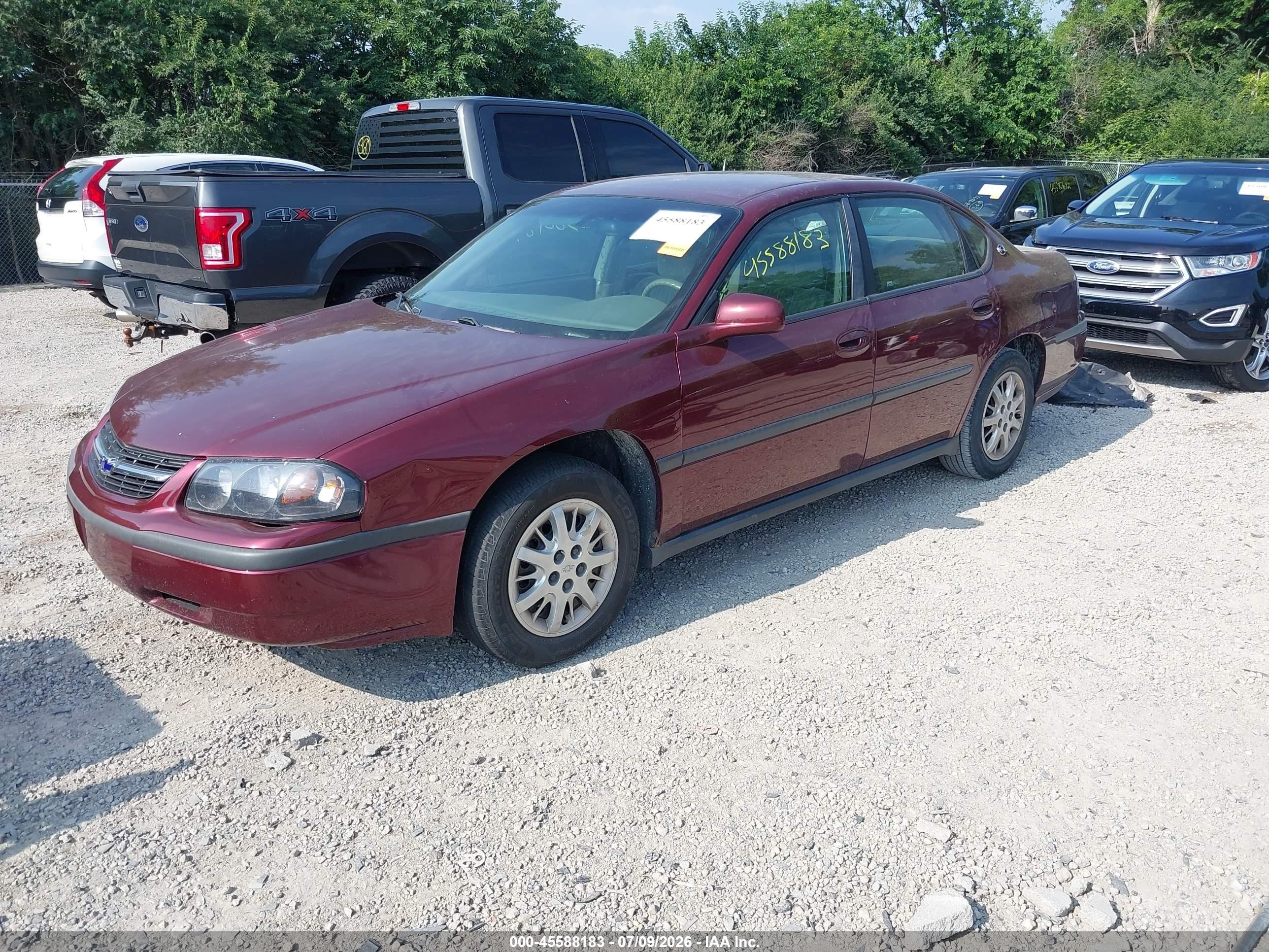 2001 Chevrolet Impala   Burgundy vin: 2G1WF52E619364552