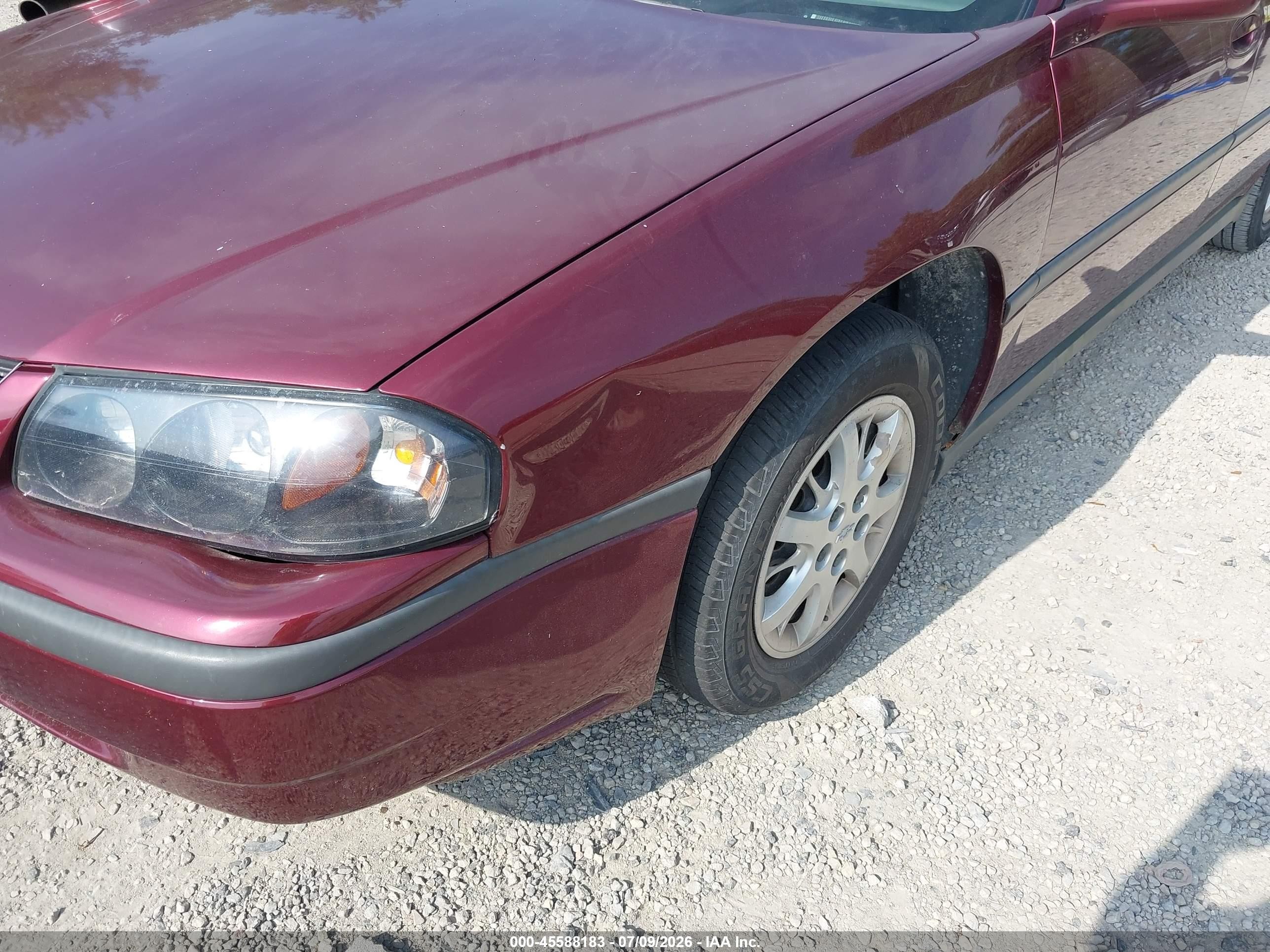 2001 Chevrolet Impala   Burgundy vin: 2G1WF52E619364552