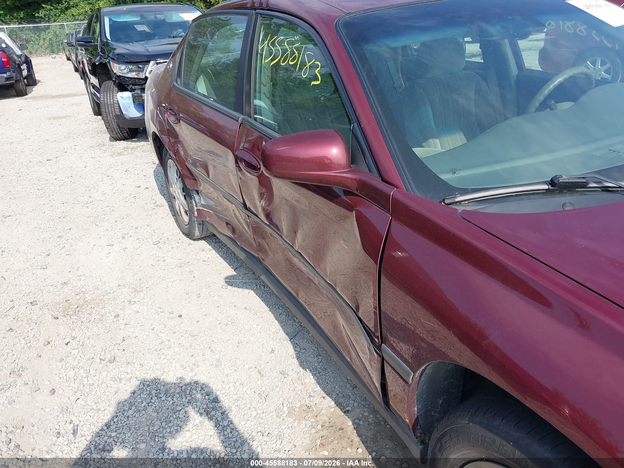2001 Chevrolet Impala   Burgundy vin: 2G1WF52E619364552