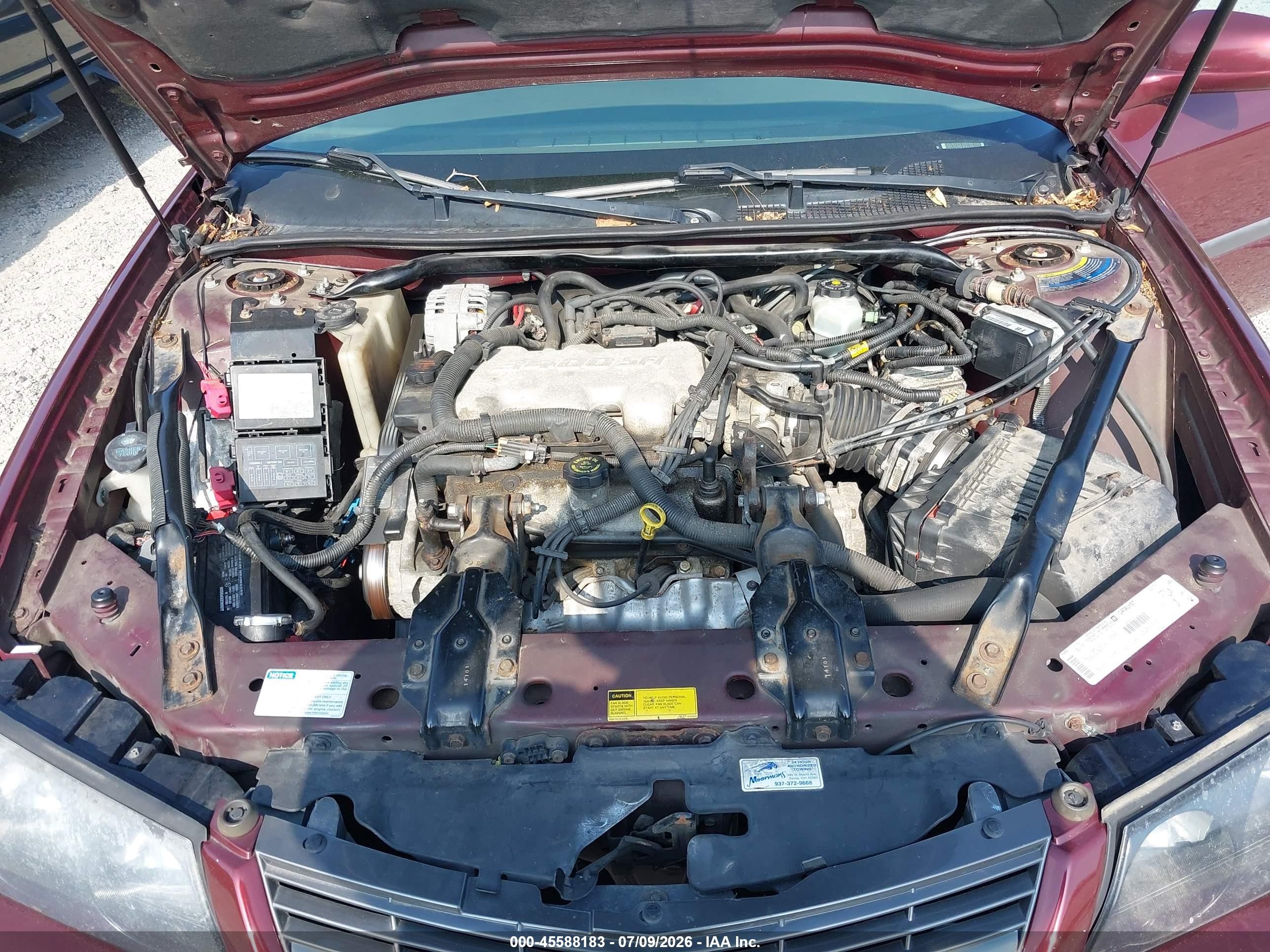 2001 Chevrolet Impala   Burgundy vin: 2G1WF52E619364552
