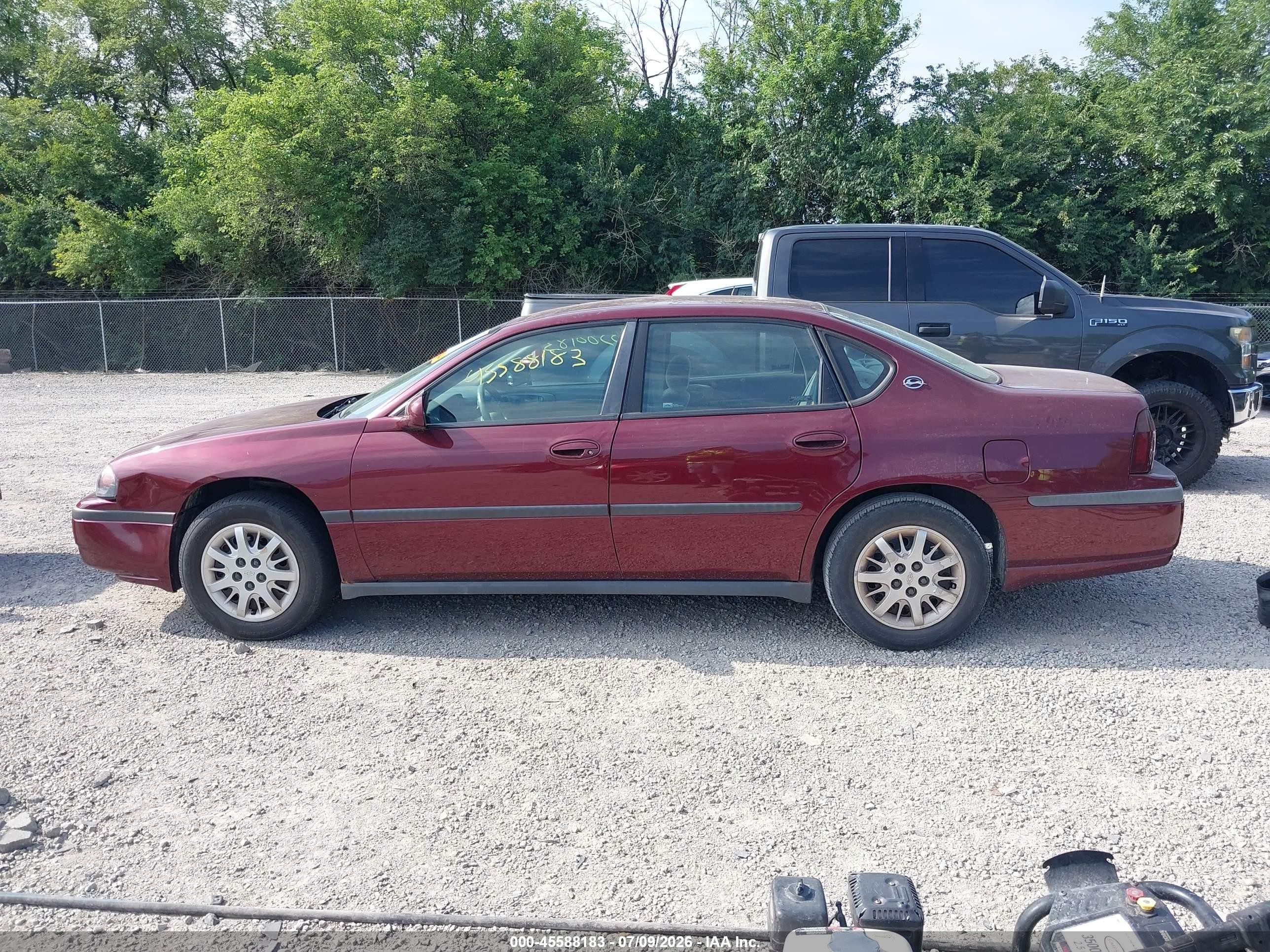 2001 Chevrolet Impala   Burgundy vin: 2G1WF52E619364552