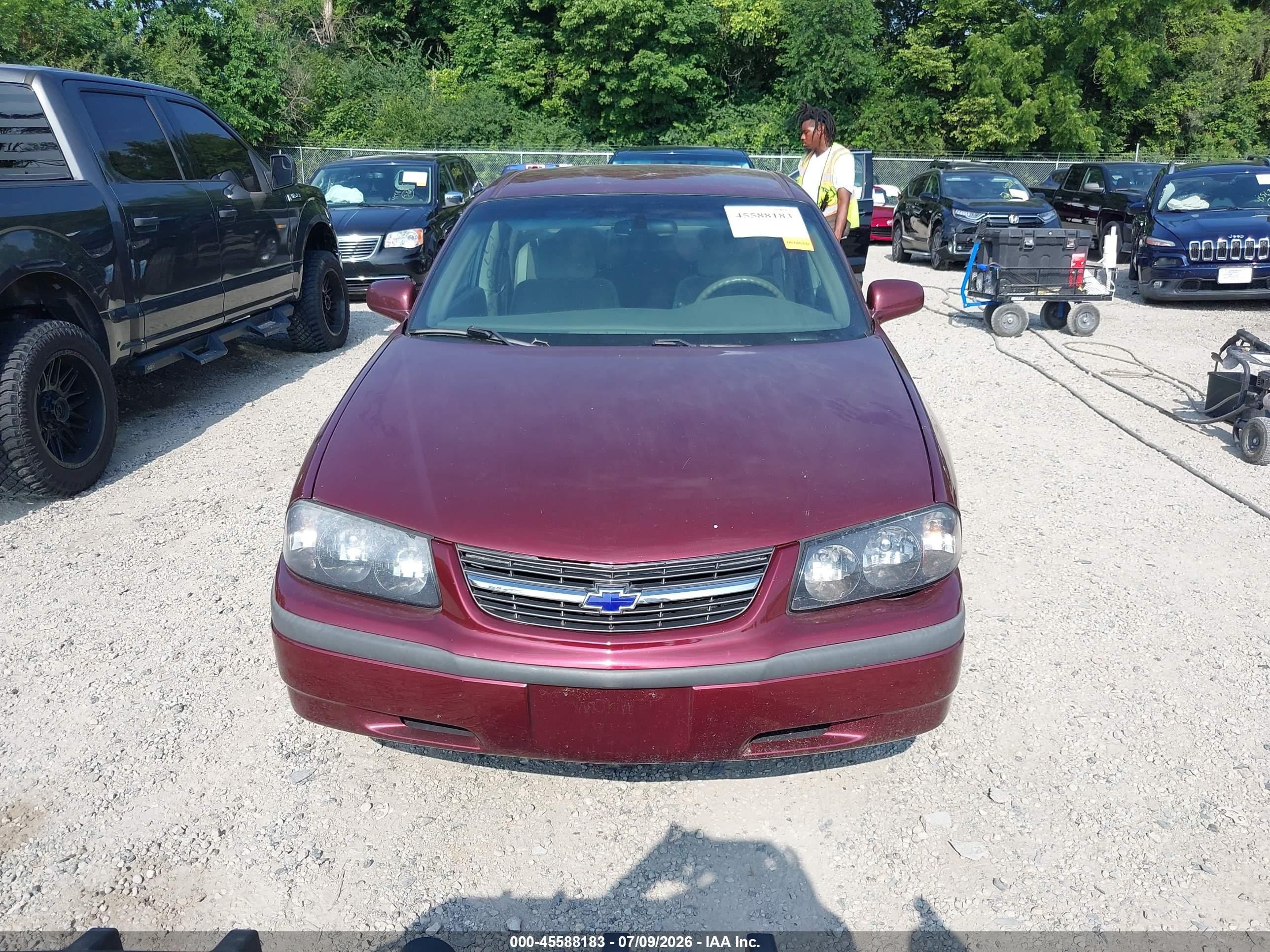 2001 Chevrolet Impala   Burgundy vin: 2G1WF52E619364552