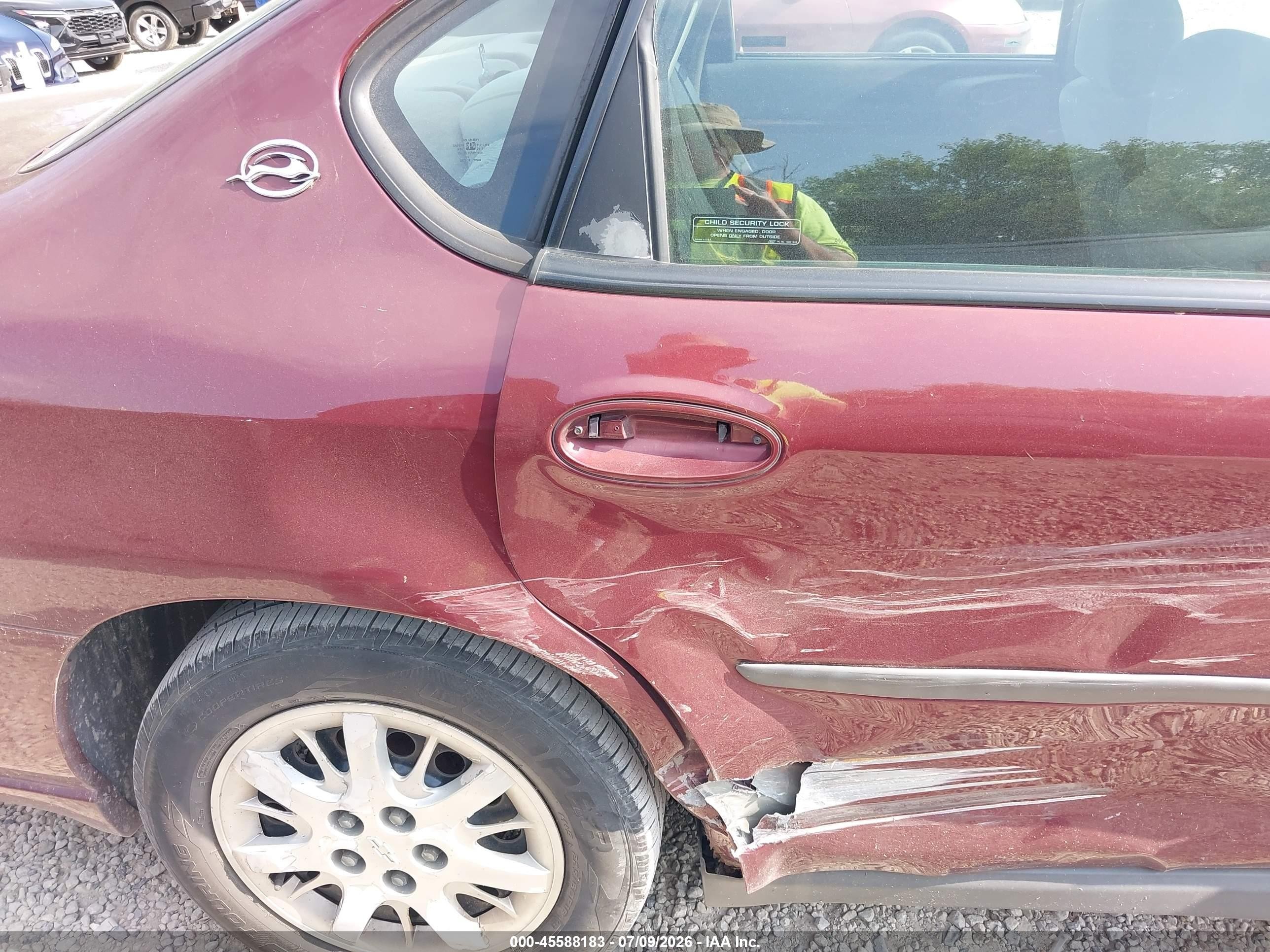 2001 Chevrolet Impala   Burgundy vin: 2G1WF52E619364552