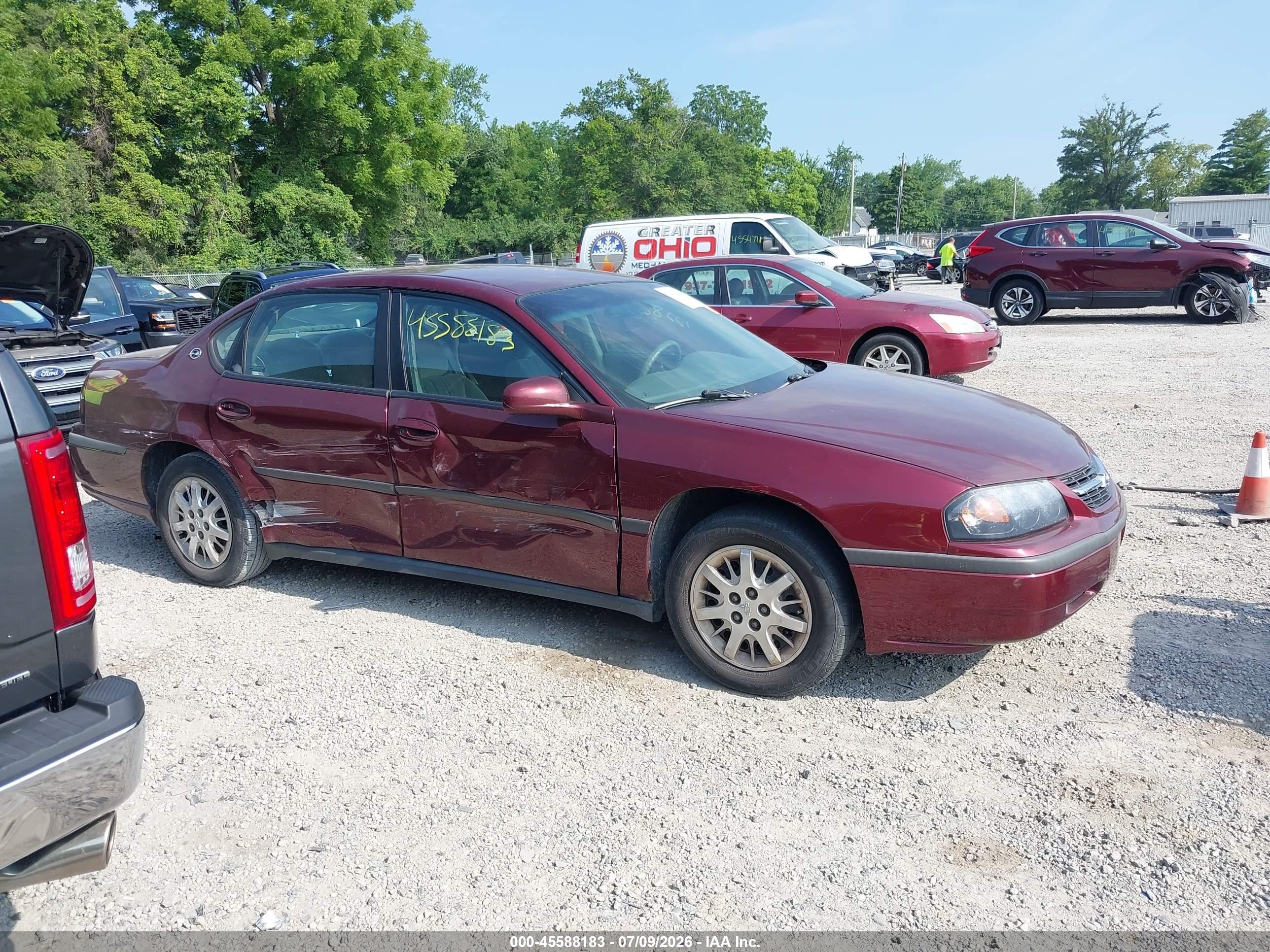 2001 Chevrolet Impala   Burgundy vin: 2G1WF52E619364552