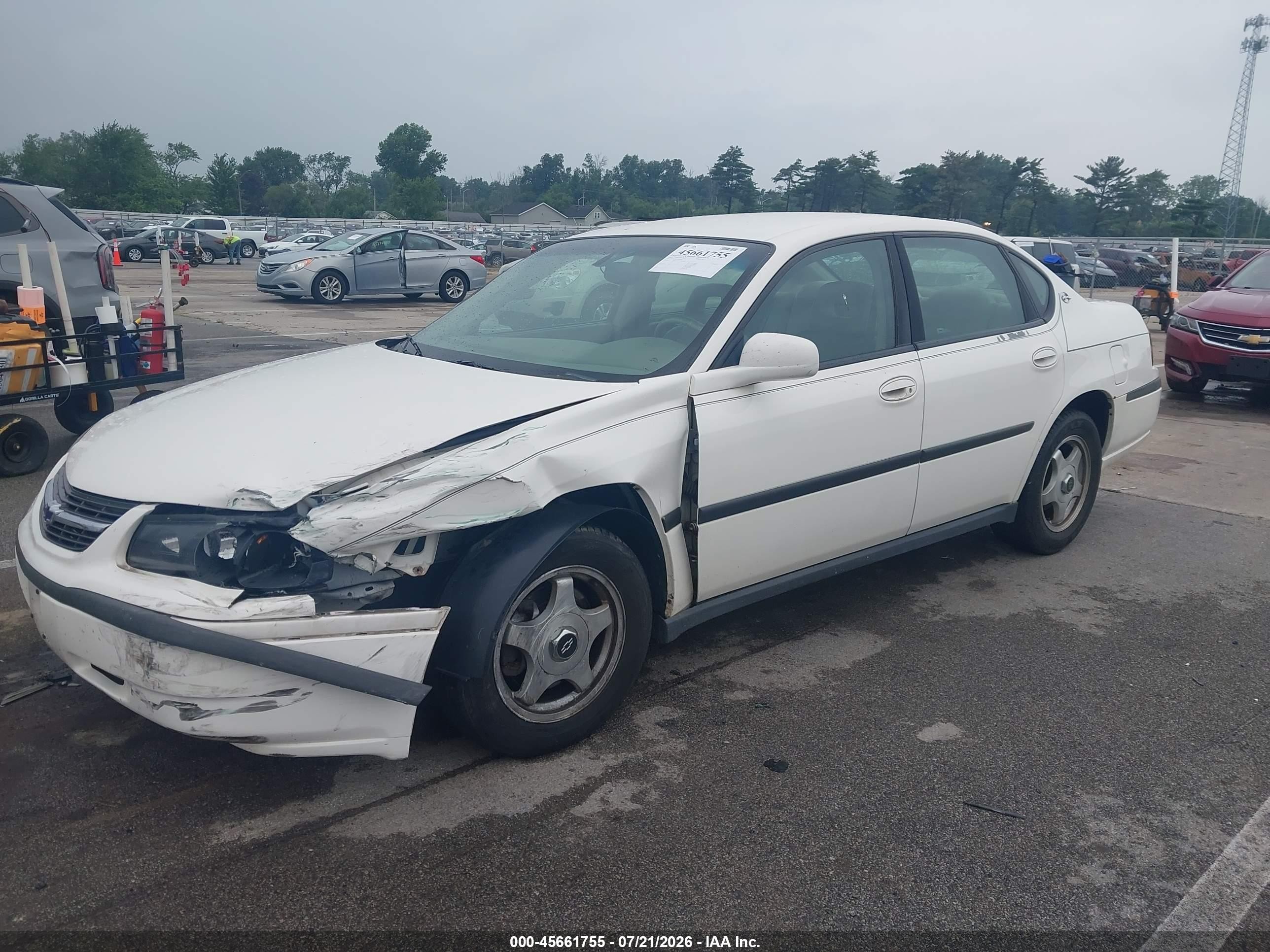 2003 Chevrolet Impala   White vin: 2G1WF52E739406360