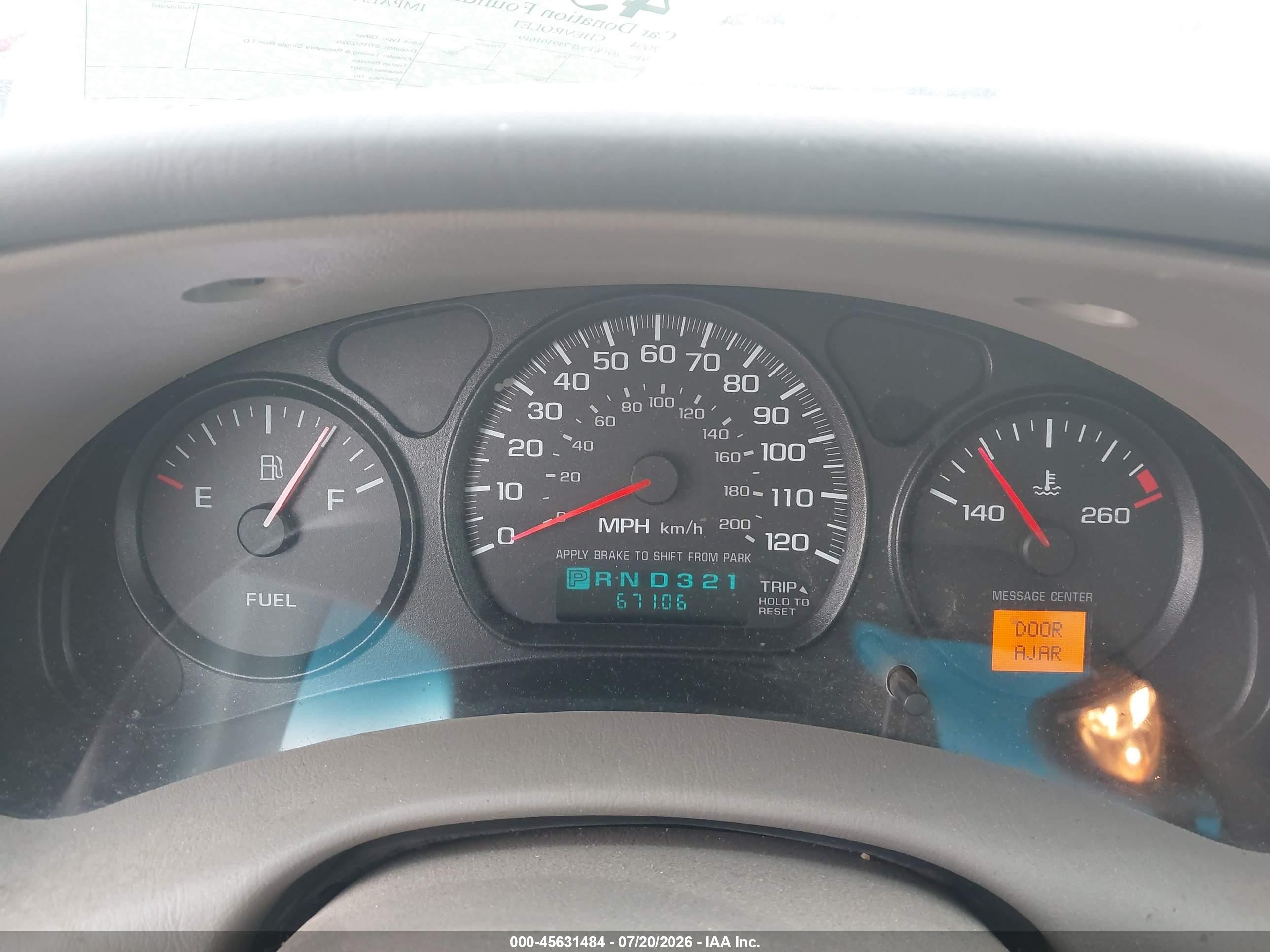 2004 Chevrolet Impala   White vin: 2G1WF52E749101619