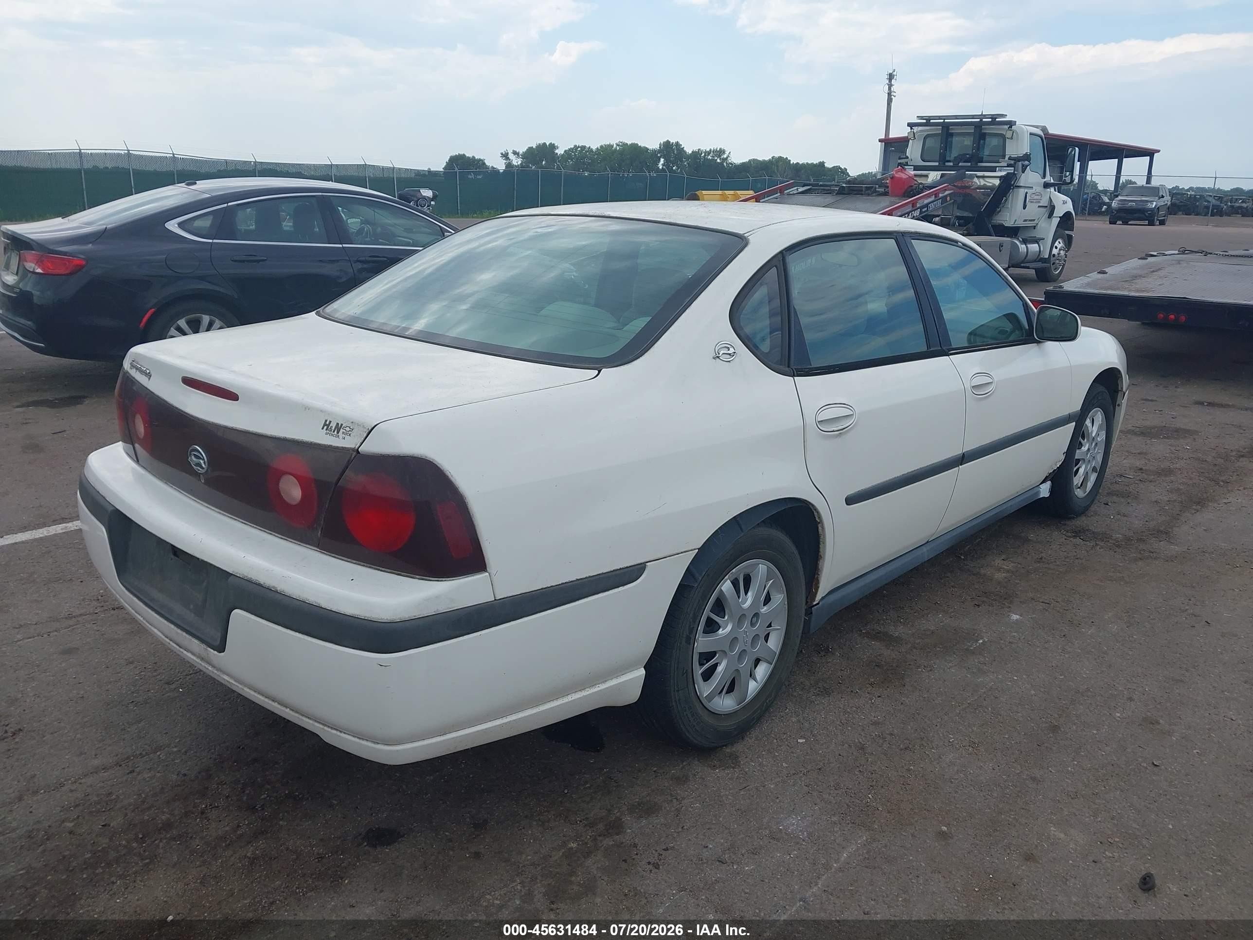 2004 Chevrolet Impala   White vin: 2G1WF52E749101619