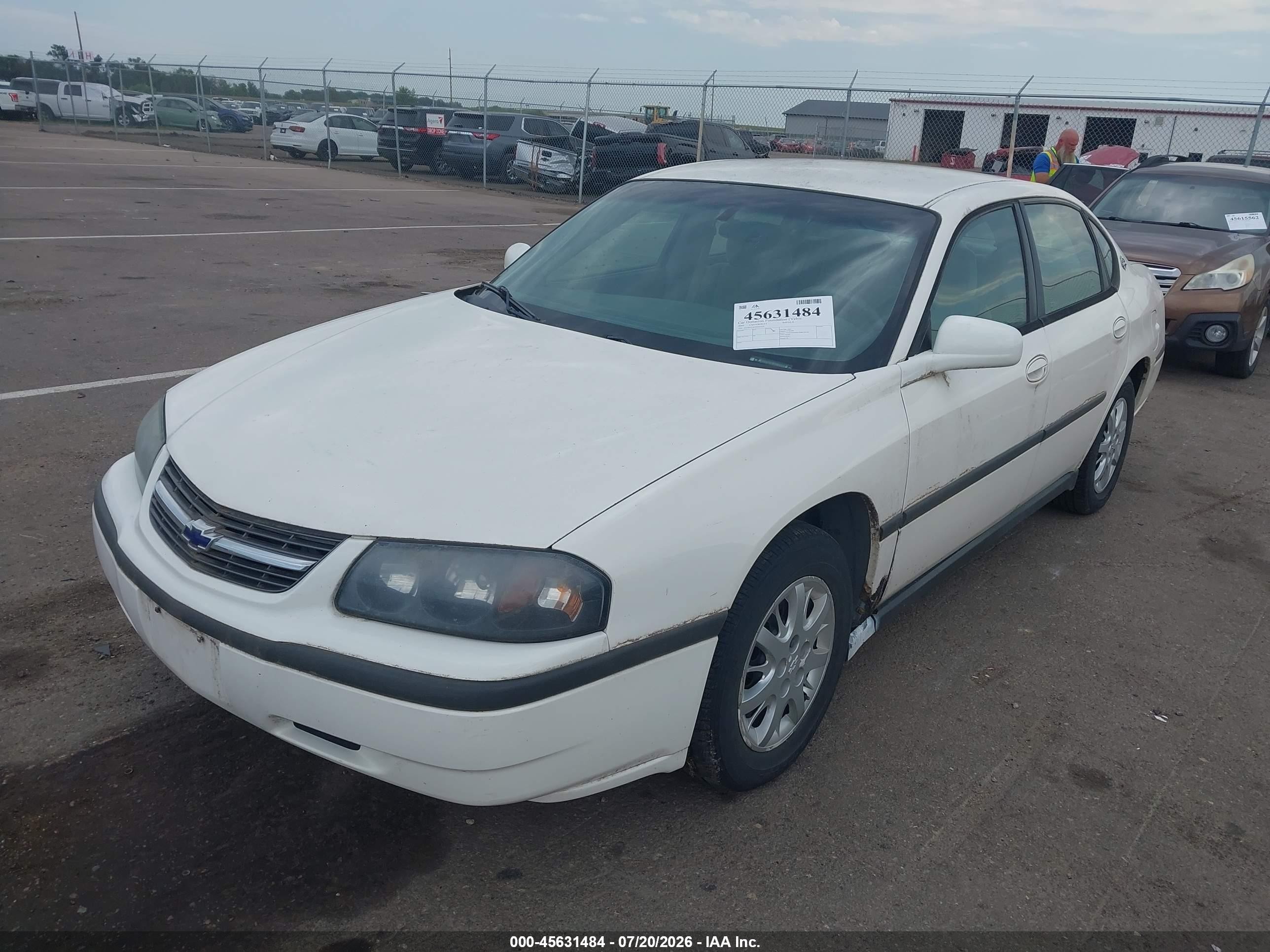 2004 Chevrolet Impala   White vin: 2G1WF52E749101619