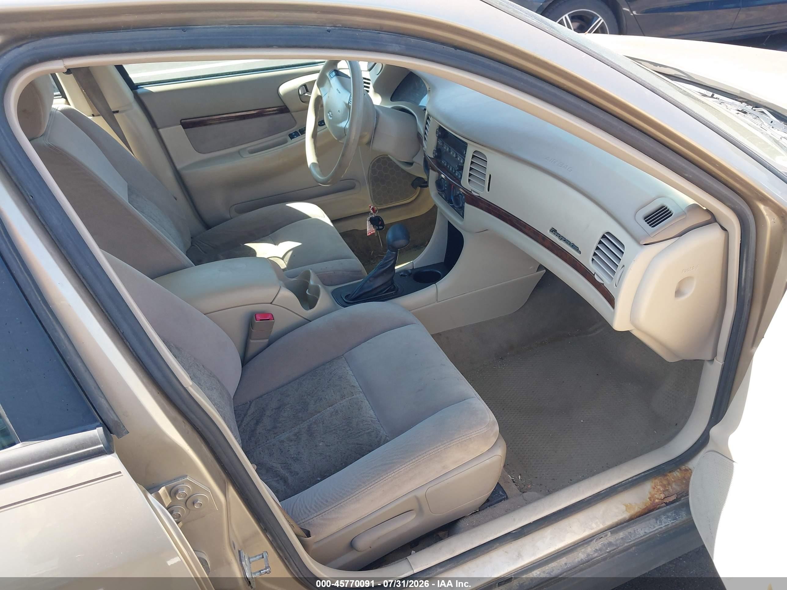 2005 Chevrolet Impala   Gold vin: 2G1WF52E759107437