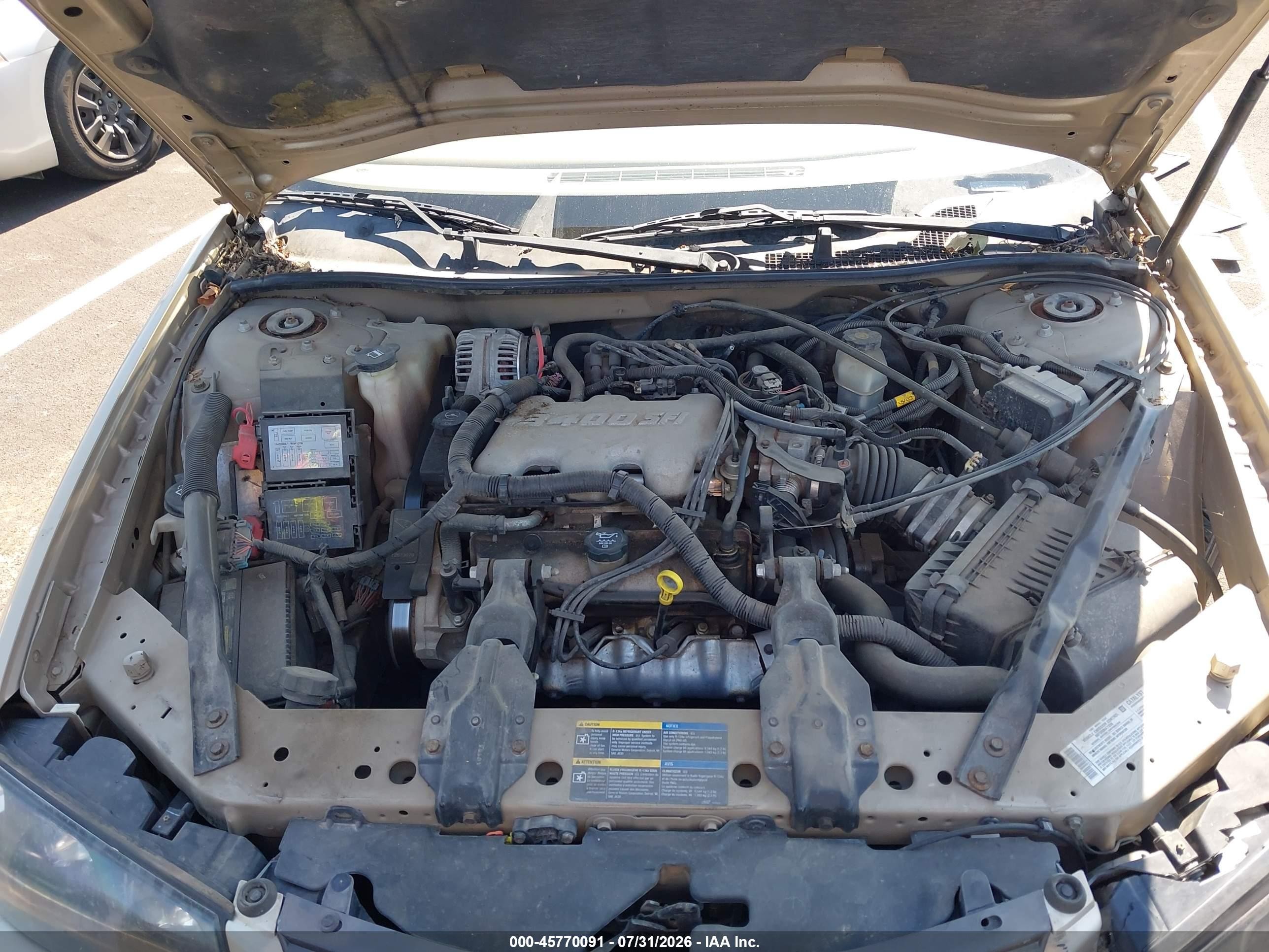 2005 Chevrolet Impala   Gold vin: 2G1WF52E759107437