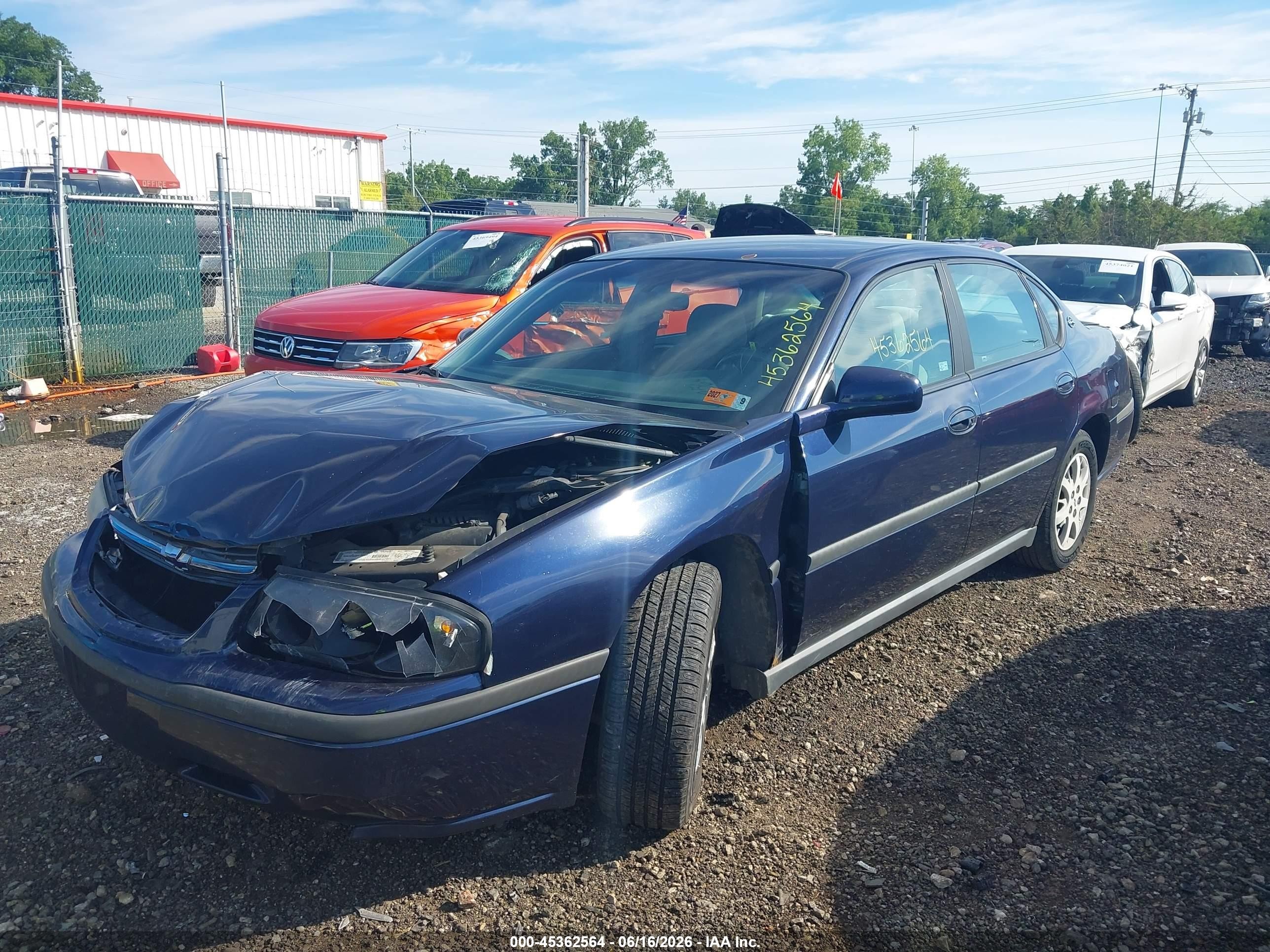 2002 Chevrolet Impala   Blue vin: 2G1WF52E829297440