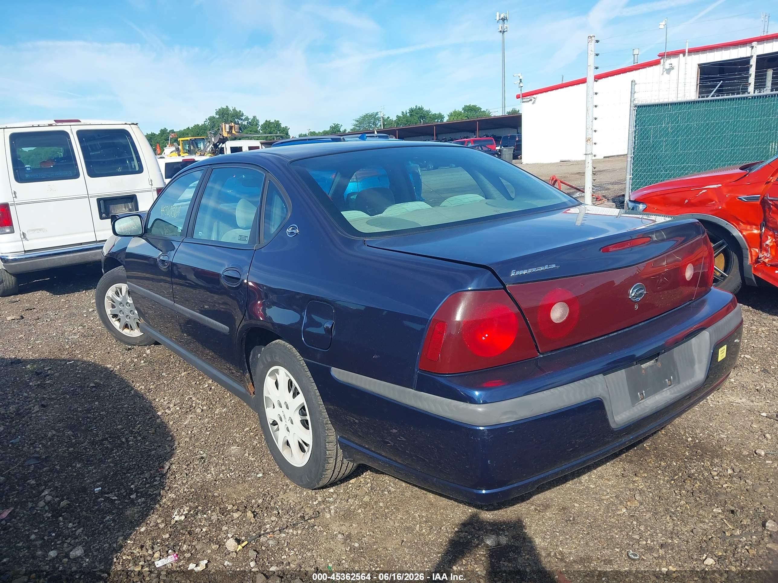 2002 Chevrolet Impala   Blue vin: 2G1WF52E829297440