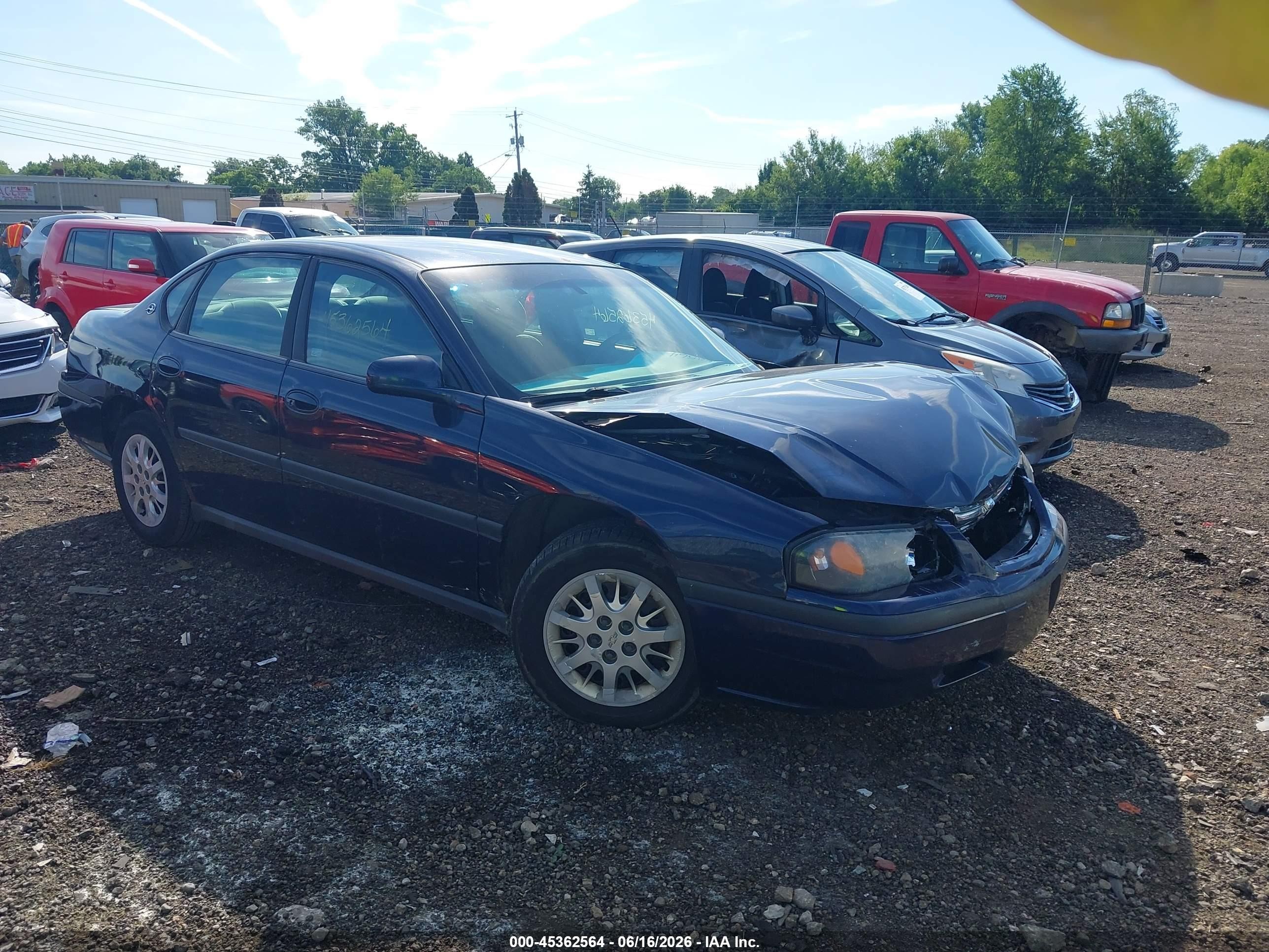 2002 Chevrolet Impala   Blue vin: 2G1WF52E829297440