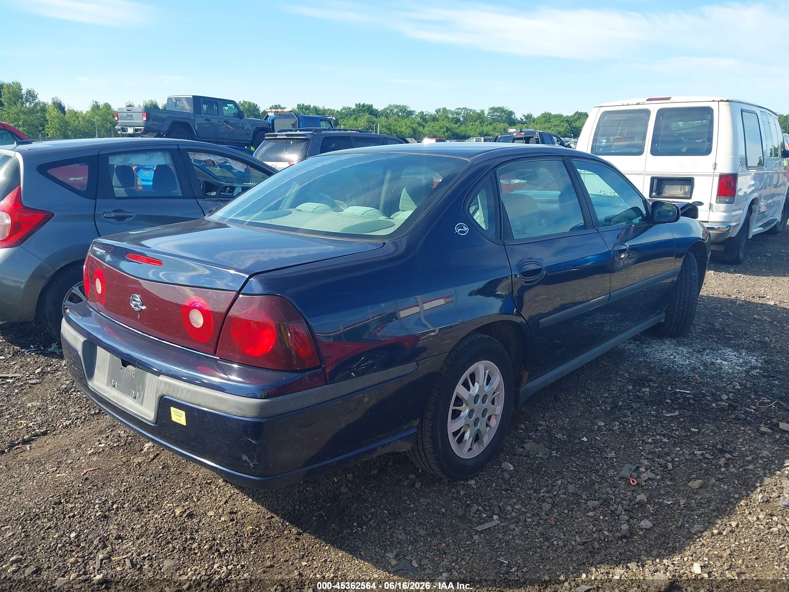 2002 Chevrolet Impala   Blue vin: 2G1WF52E829297440