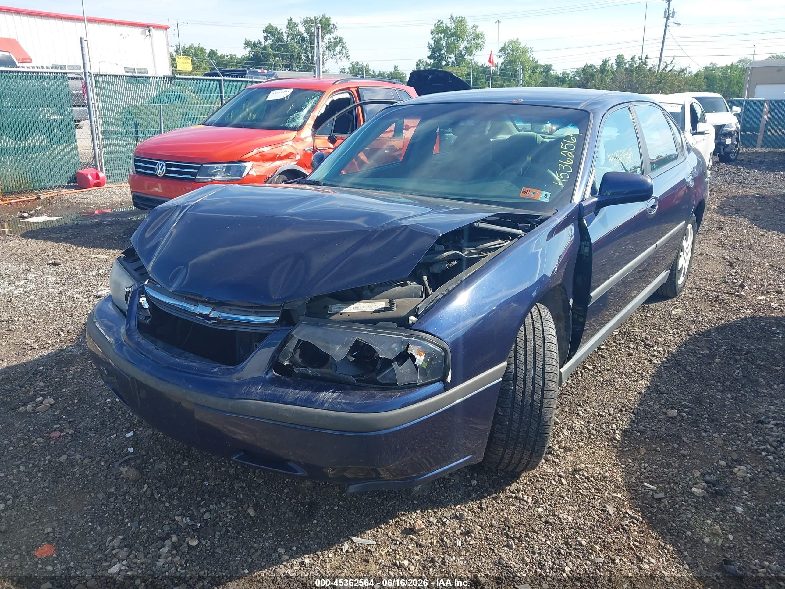 2002 Chevrolet Impala   Blue vin: 2G1WF52E829297440