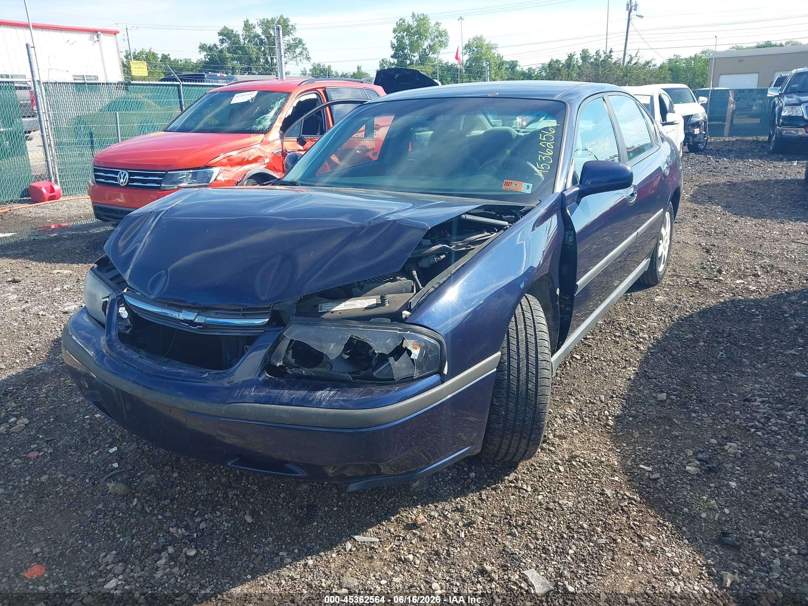 2002 Chevrolet Impala   Blue vin: 2G1WF52E829297440