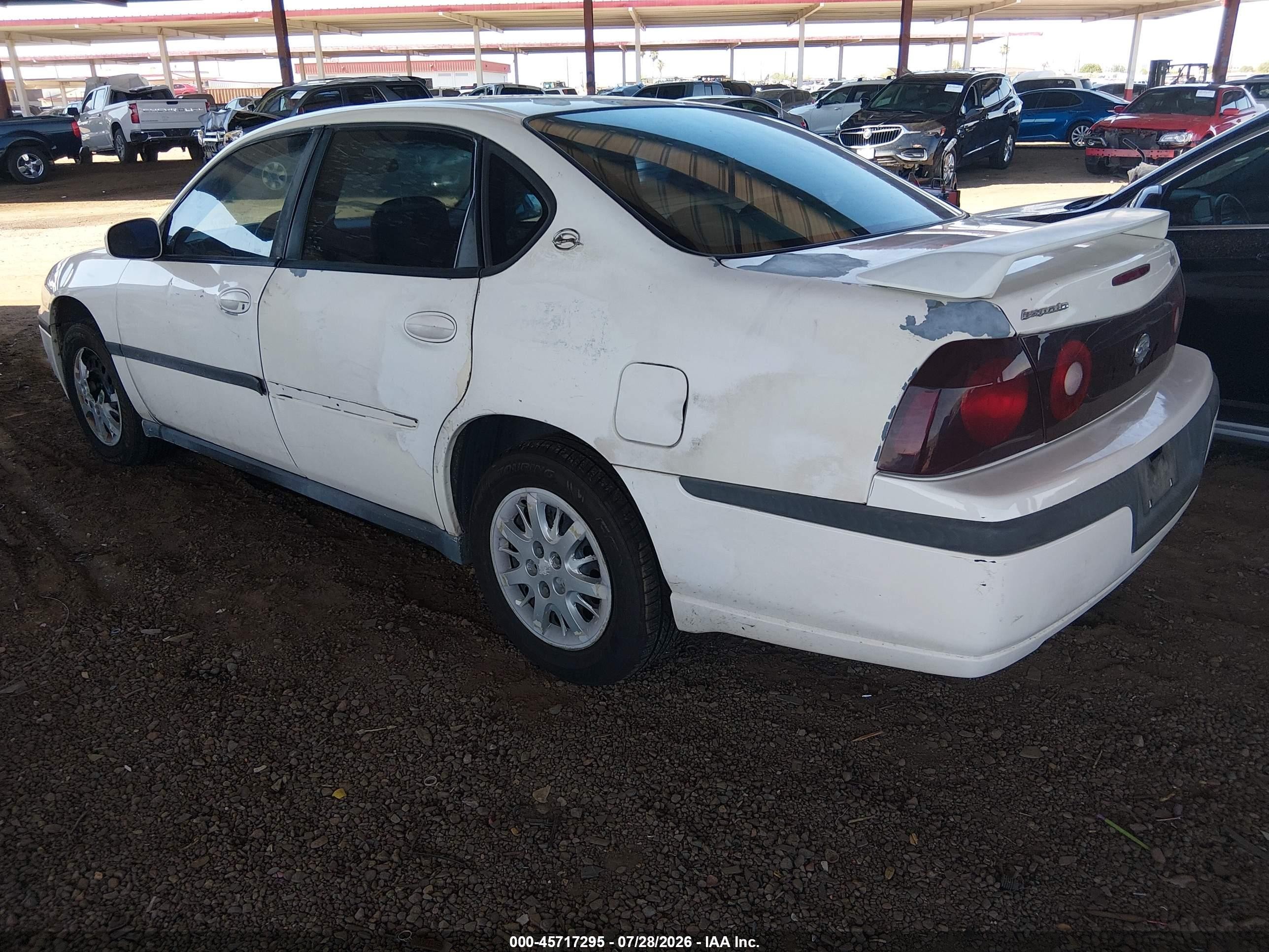2003 Chevrolet Impala   White vin: 2G1WF52E839432868