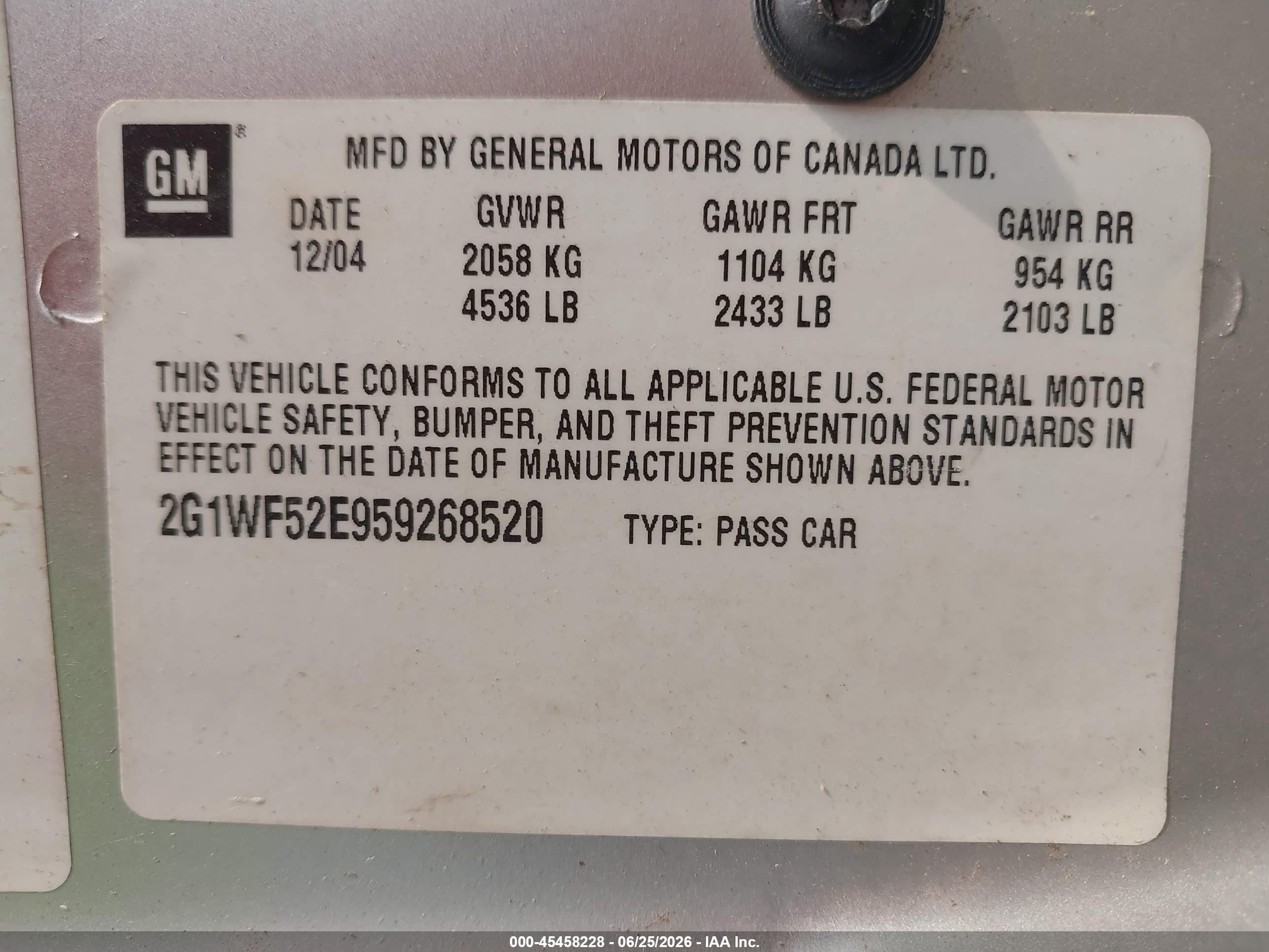 2005 Chevrolet Impala   Silver vin: 2G1WF52E959268520