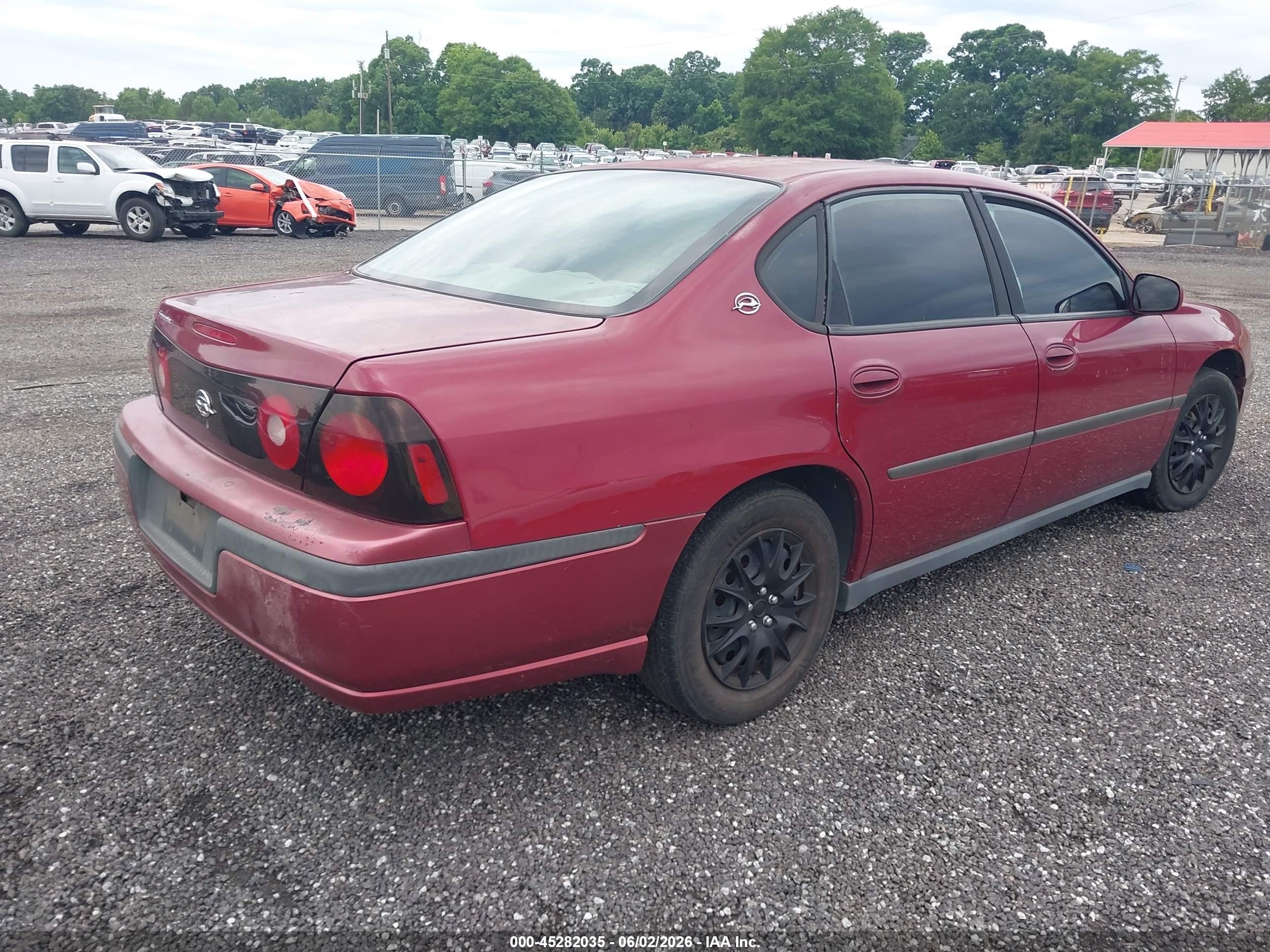 2005 Chevrolet Impala   Burgundy vin: 2G1WF52E959341658