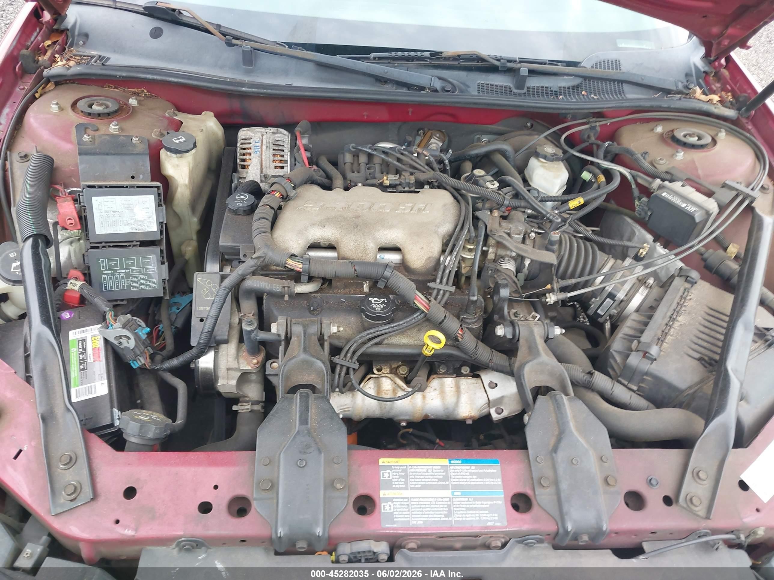 2005 Chevrolet Impala   Burgundy vin: 2G1WF52E959341658