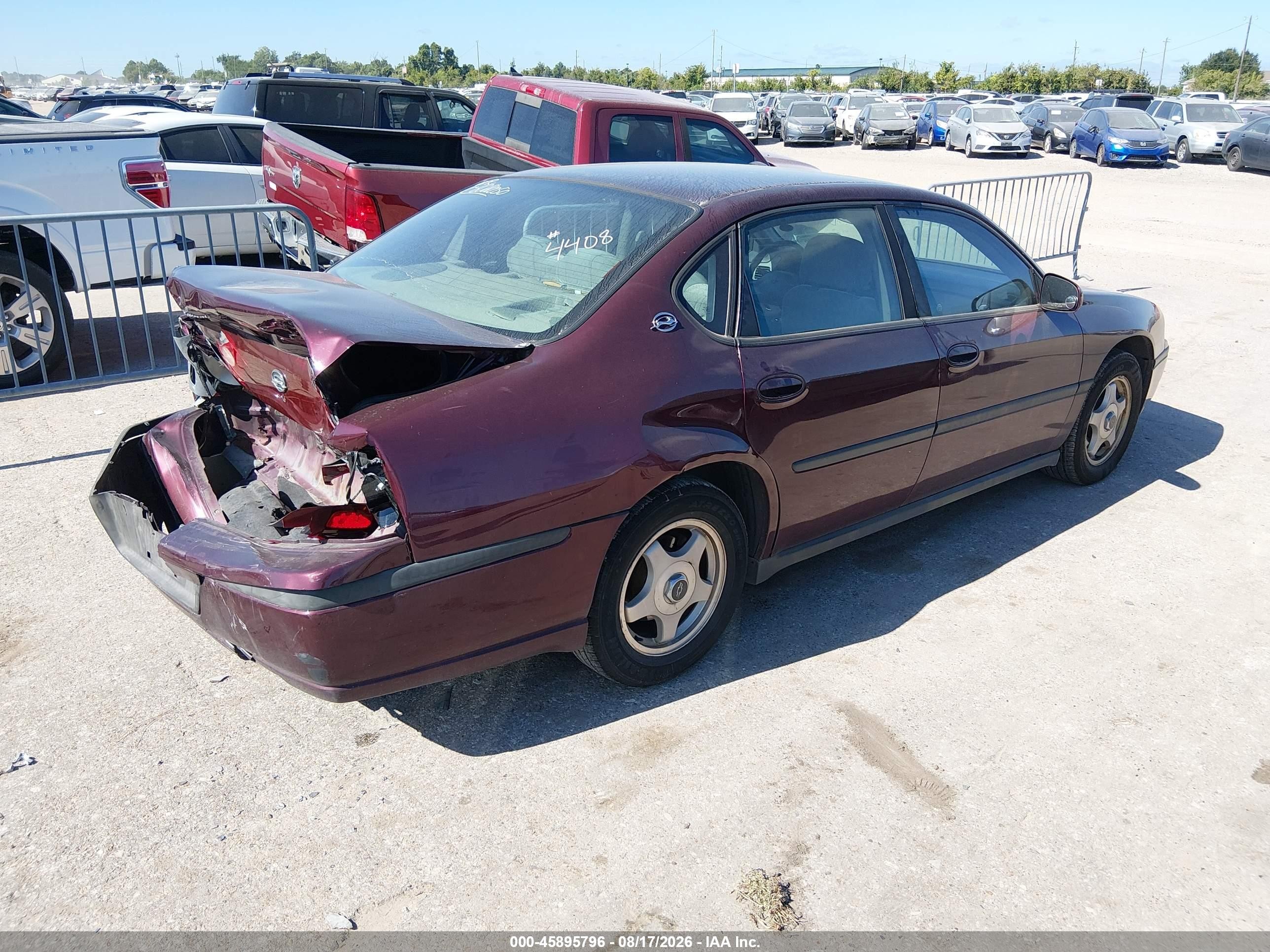 2003 Chevrolet Impala   Burgundy vin: 2G1WF52EX39404408