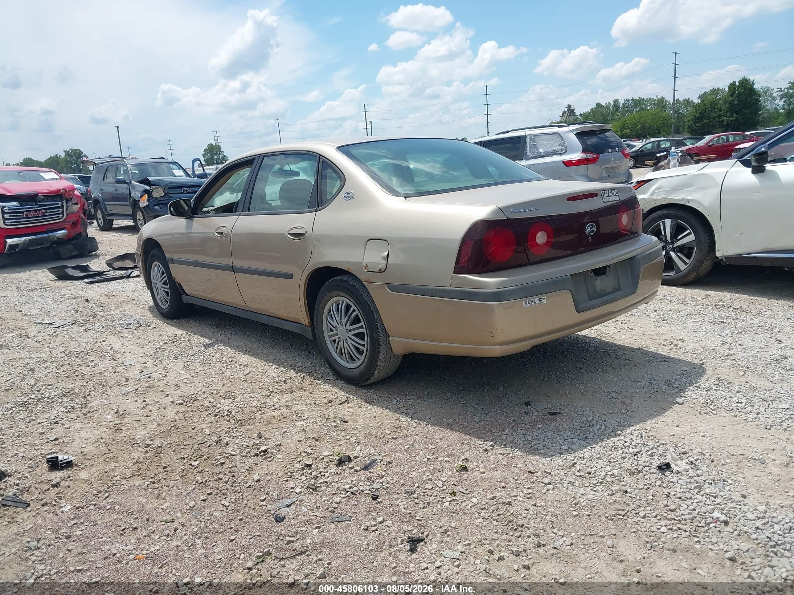 2004 Chevrolet Impala   Gold vin: 2G1WF52EX49183653