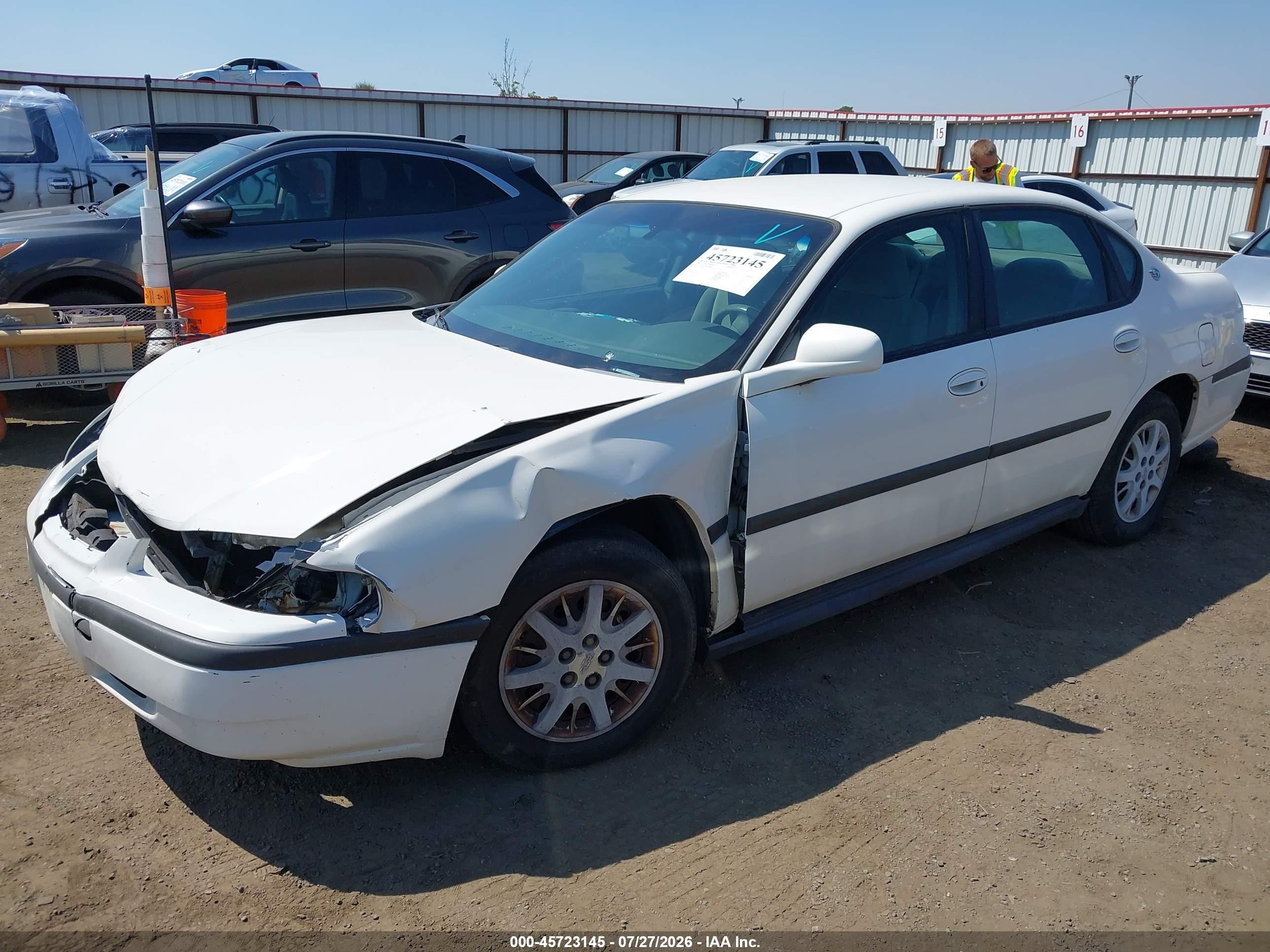 2004 Chevrolet Impala   White vin: 2G1WF52EX49388809